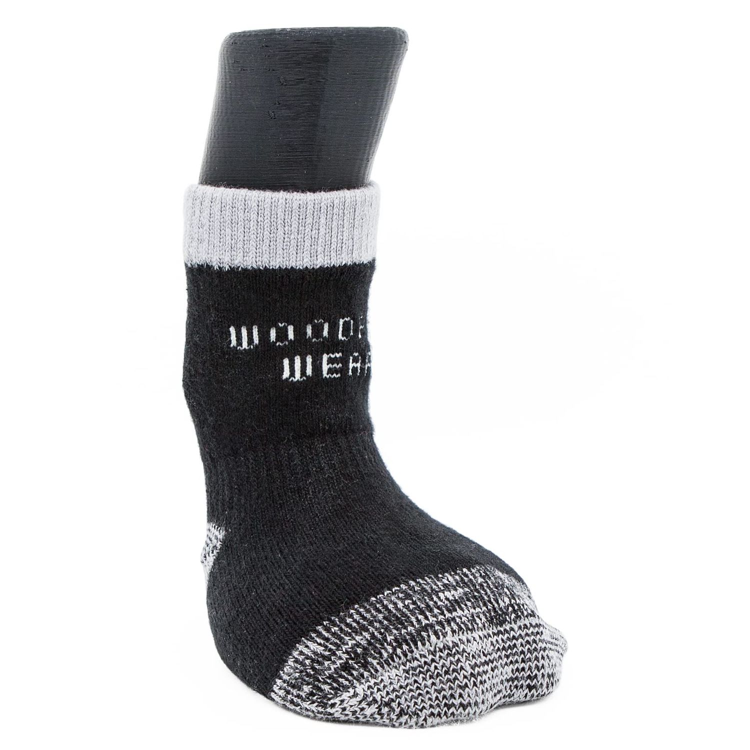 Woodrow Wear, Power Paws Reinforced Foot Dog Socks, Black Grey, M, Fits 45-75 pounds