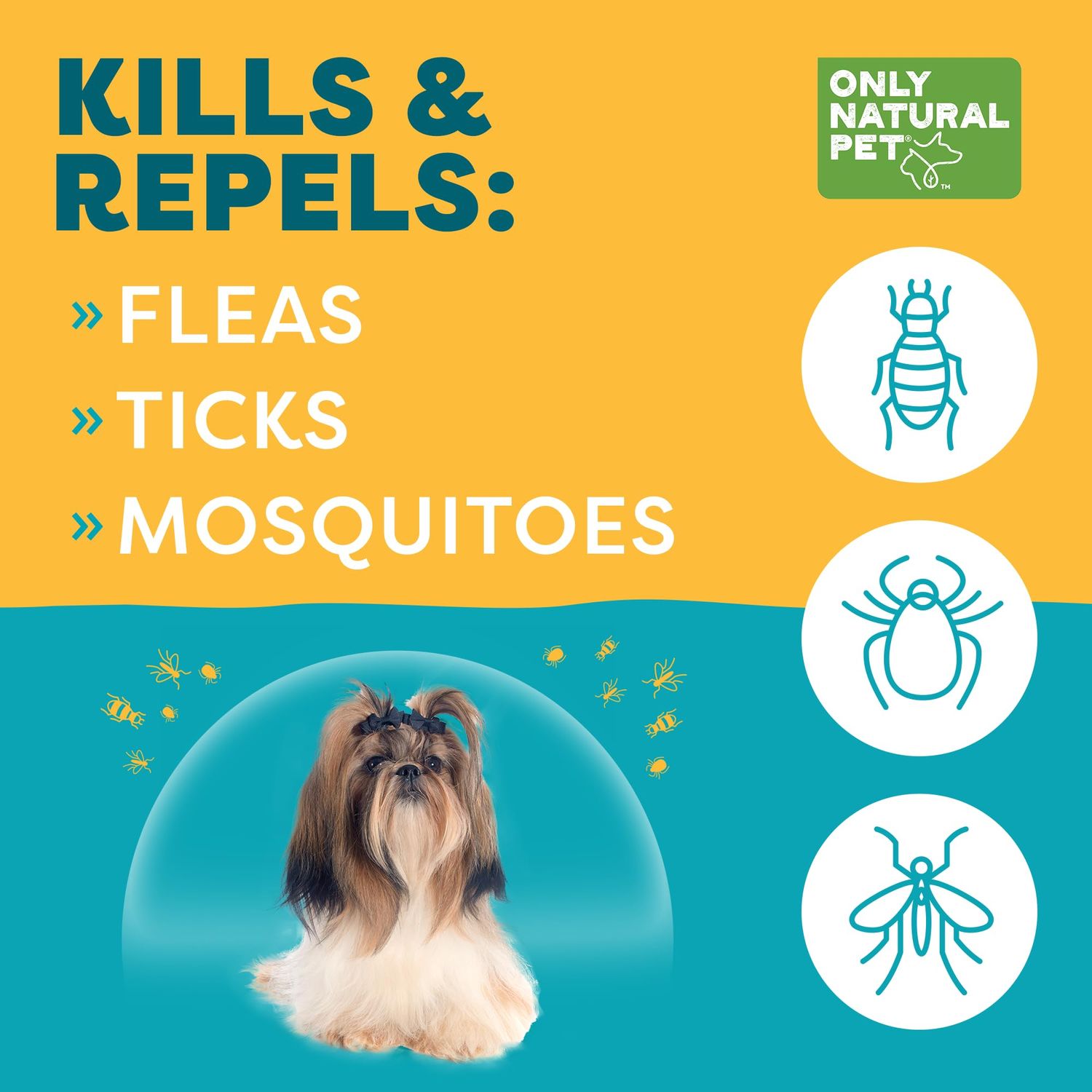 Only Natural Pet EasyDefense Flea & Tick Prevention for Small Breed Dogs (up to 15 lbs) - Natural Herbal Control, Squeeze-On Drops - Protects up to 3 Months (Single Applicator per Month Supply)