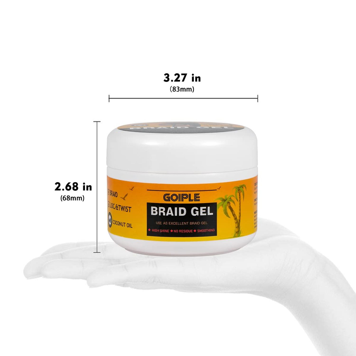 Goiple Strong Hold Braid Gel Good for Twist, Locs, Braids, Edge No Flake Extra Hold High Shine Braiding Gel & Edge Control 8.8oz with Hair Combs
