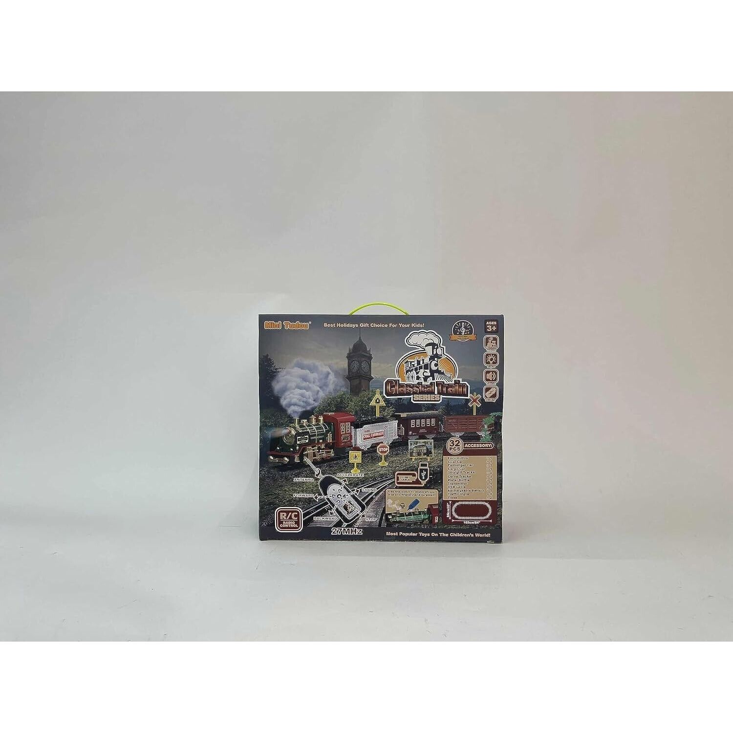Christmas Electric Train Set with Remote Control, Sound, Light & Tracks, Kids 3+