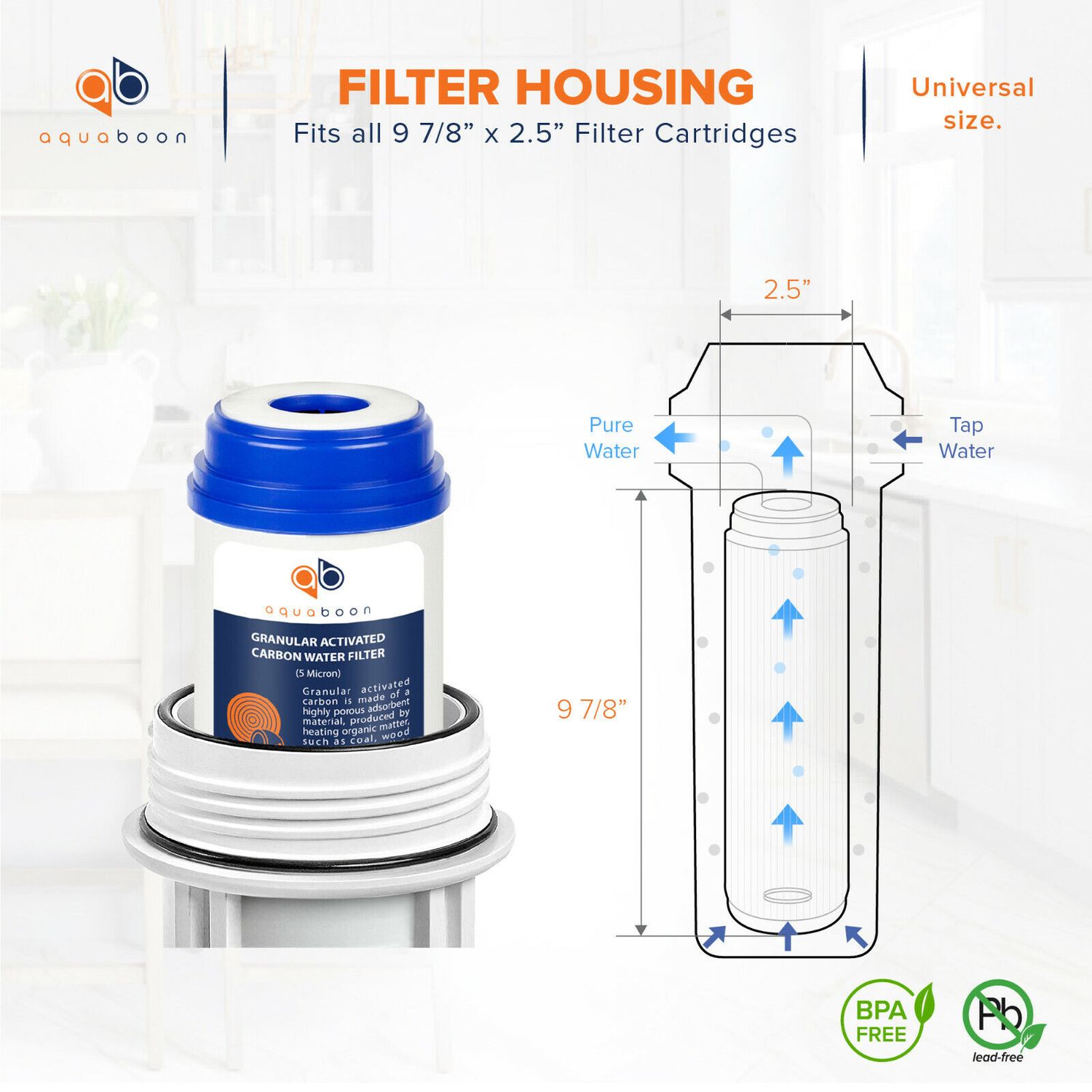 12 Pack of Granular Activated Carbon 5 Micron Water Filter Cartridge by Aquaboon