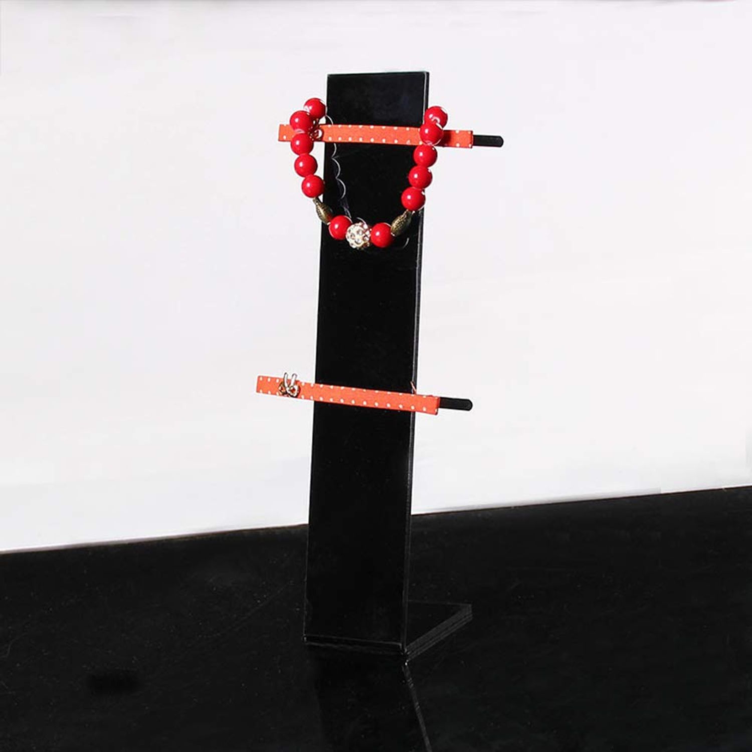lasenersm 4 Pieces Acrylic Hair Clip Display Stand L-Shaped Hairpin Display Holder Barrette Display Stand Holder Hair Clip Organizer Stand Holder, Black