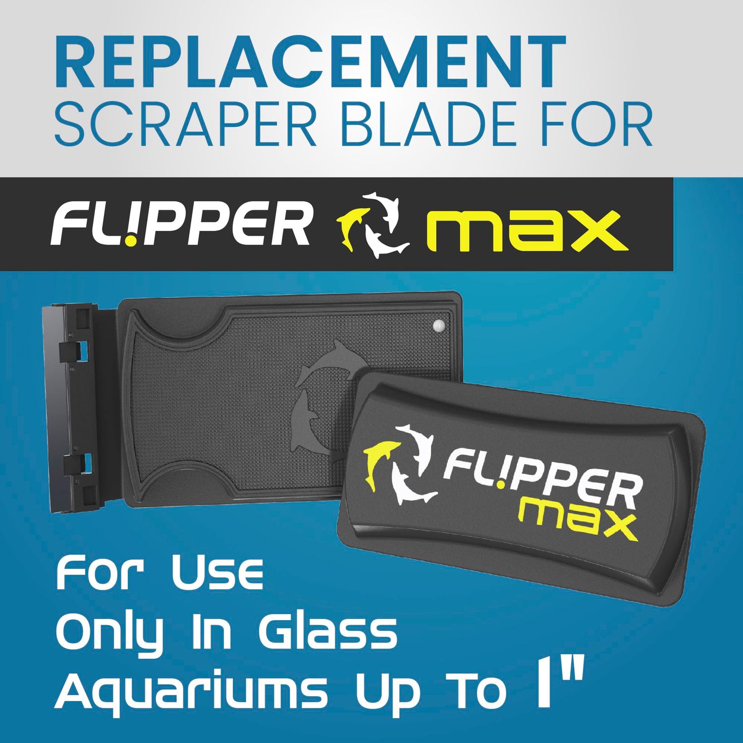 FL!PPER Flipper Max Aquarium Algae Remover for Fish Tank Cleaner Replacement Blades, Pack of 2 - Glass Scraper Blades for Cleaning Kits - Water Cleaning Accessory