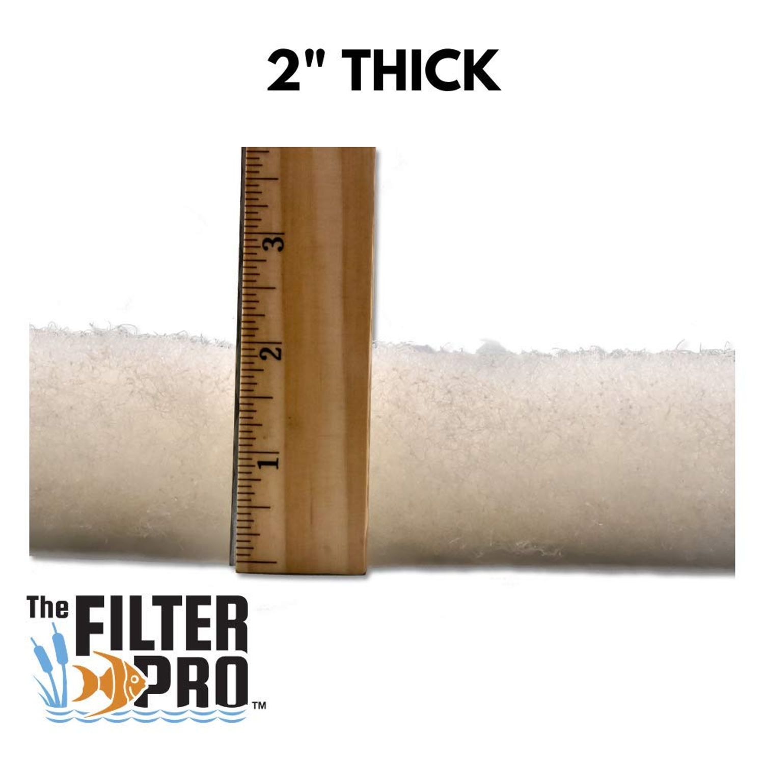 The Filter Pro Beige Coarse Filter Media, 2" Thick, 24" x 24" Pads, 2 Pack, Perfect for Aquariums, Ponds or Water Gardens, Made in USA