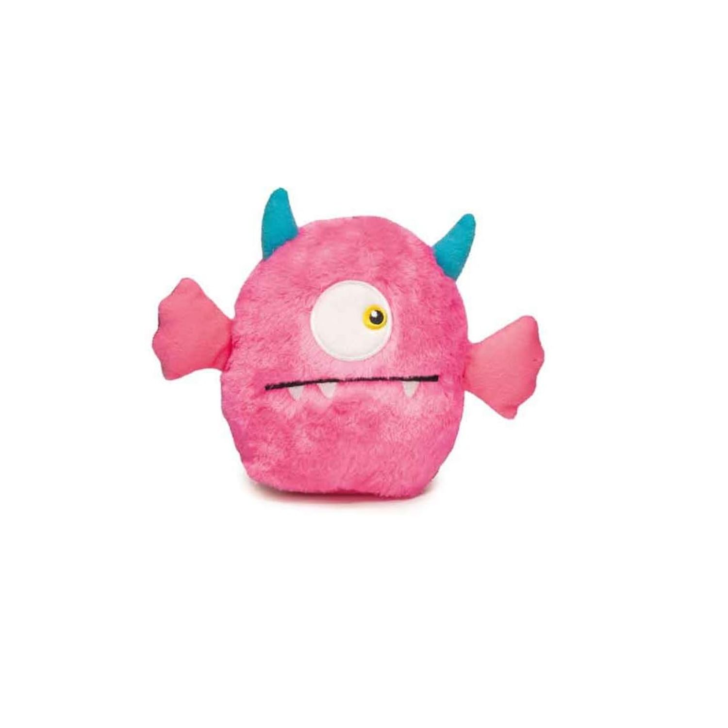 PUREPET Rock Monster 7" Dog Toys Soft Ball Shape Plush Squeaker Silly Faces 7" Choose Color or Set (Purple)