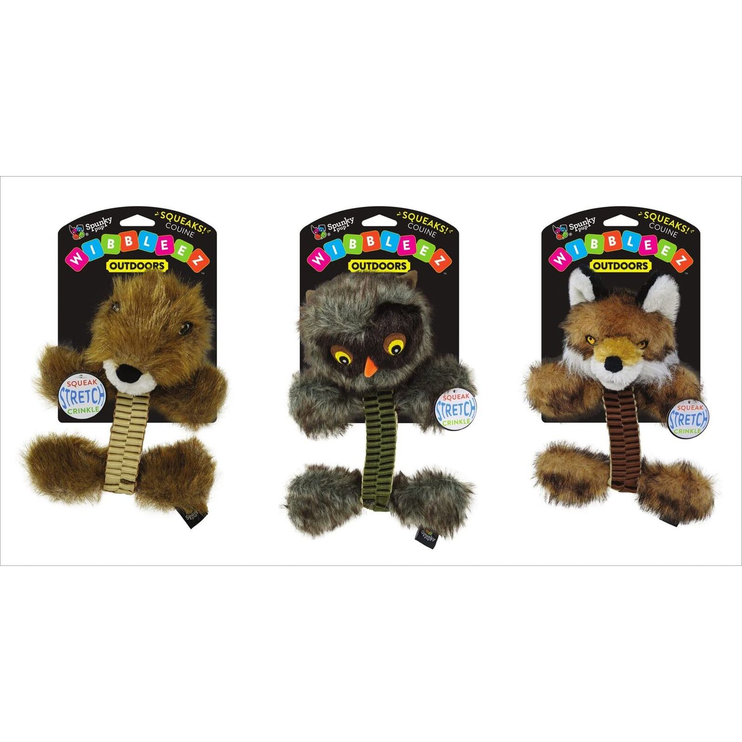 Spunky Pup Wibbleez Dog Toy | Plush and Tug Toy | Outdoors, Assort (2009)