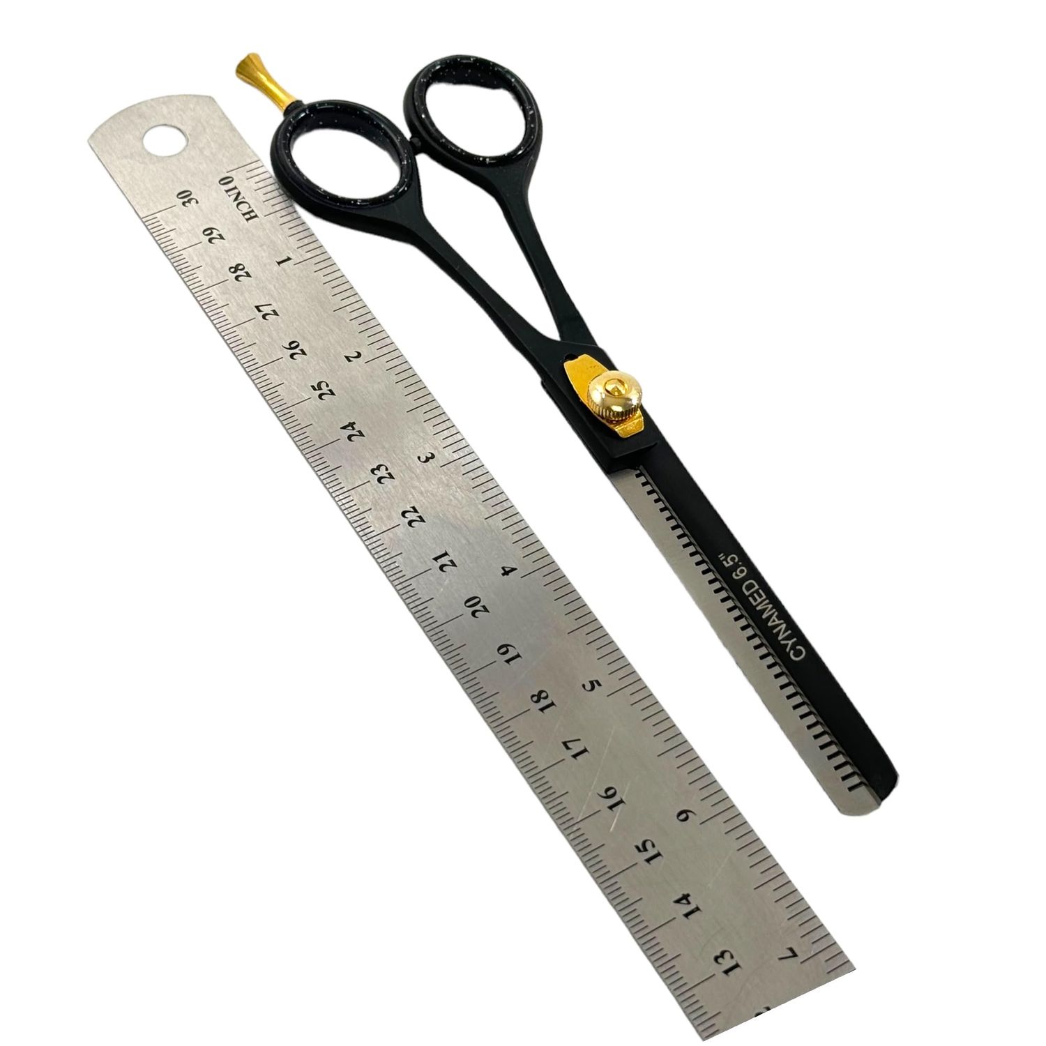 Set of 9 - Professional Salon Barber Scissors and Thinning Shears for Hair Cutting and Styling Sizes 6" to 7.5" - German Stainless Steel