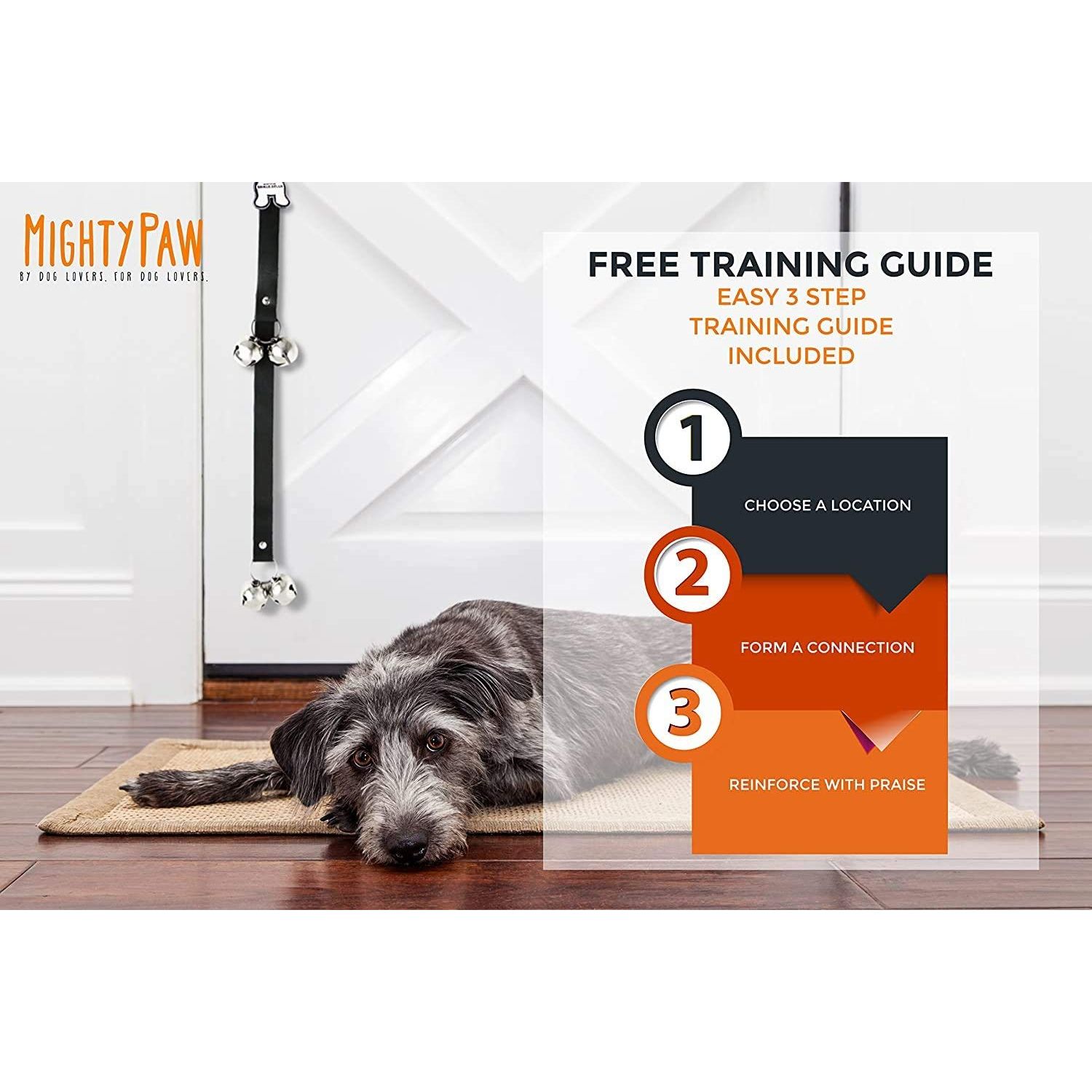 Mighty Paw - Dog Doorbells - Efficient Potty Training Tool - Ideal for Housetraining Dogs - Dog Pee Bells Door - Potty Train Bell - Pet Door Bells Potty Training - Dog House Training Bell - Puppy Bell