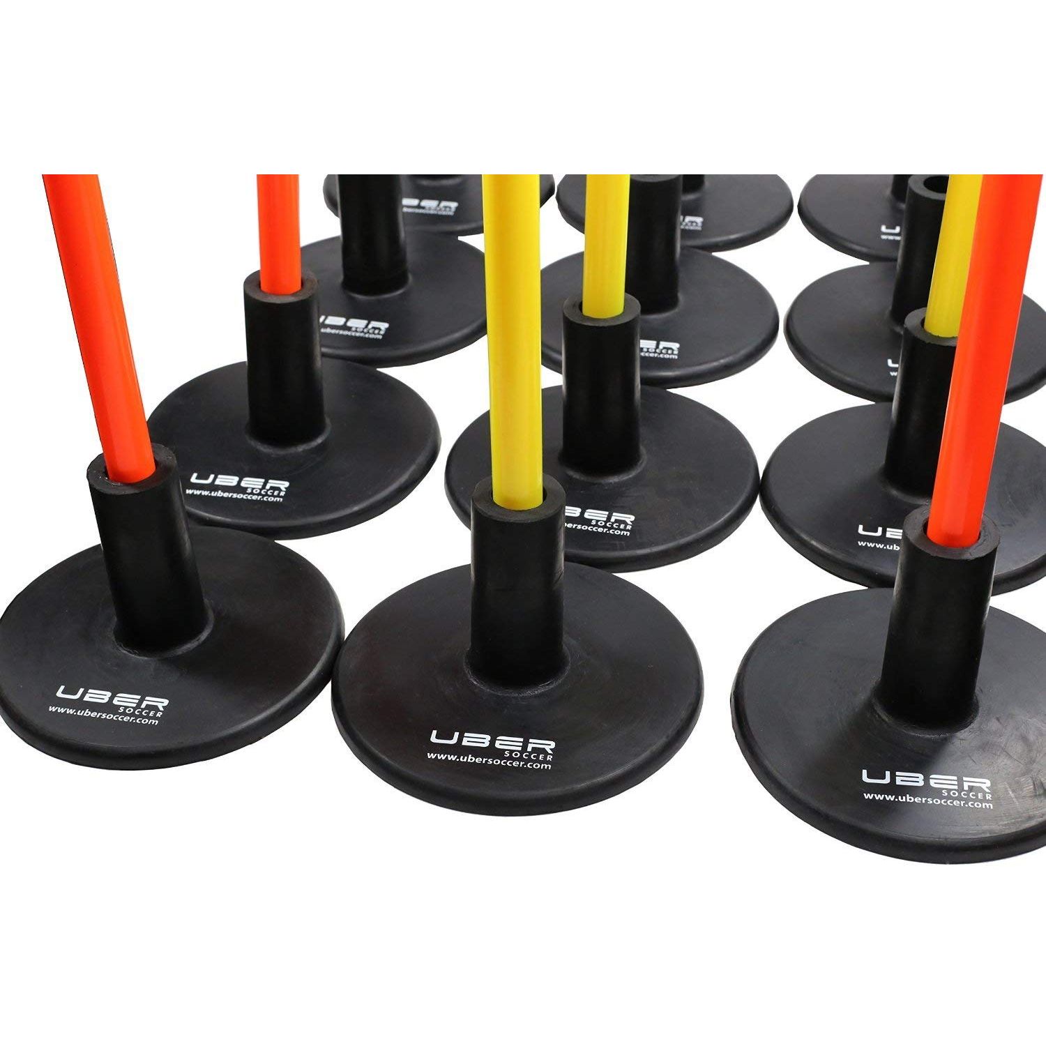 Uber Soccer Weighted Bases for Agility Poles Training Set - Rubber - Set of 12