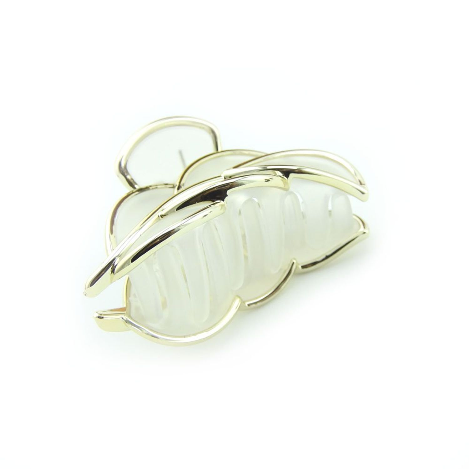 Meilliwish Leaf Cute Women Hair Claw Clip 1 PCS(D08)(White)