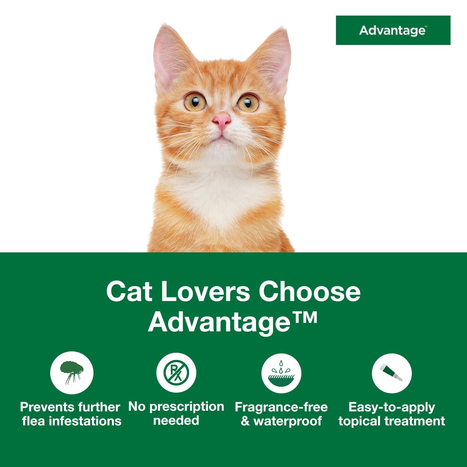 Advantage Topical Cat Flea Treatment and Prevention for Small Cats 2-9 lbs. | Apply Flea Drops Monthly | 2 Treatments
