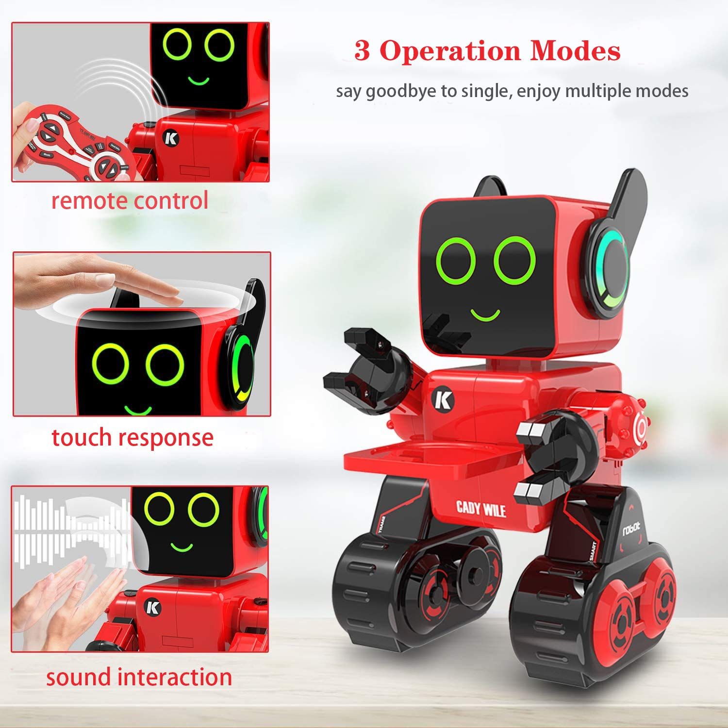 Remote Control Toy Robot for Kids, Programmable RC Robot, Touch & Sound Control, Speaks, Dance Moves, Plays Music. Built-in Coin Bank.Rechargeable Robot Kit for Boys,Girls for Age 8 Years and up