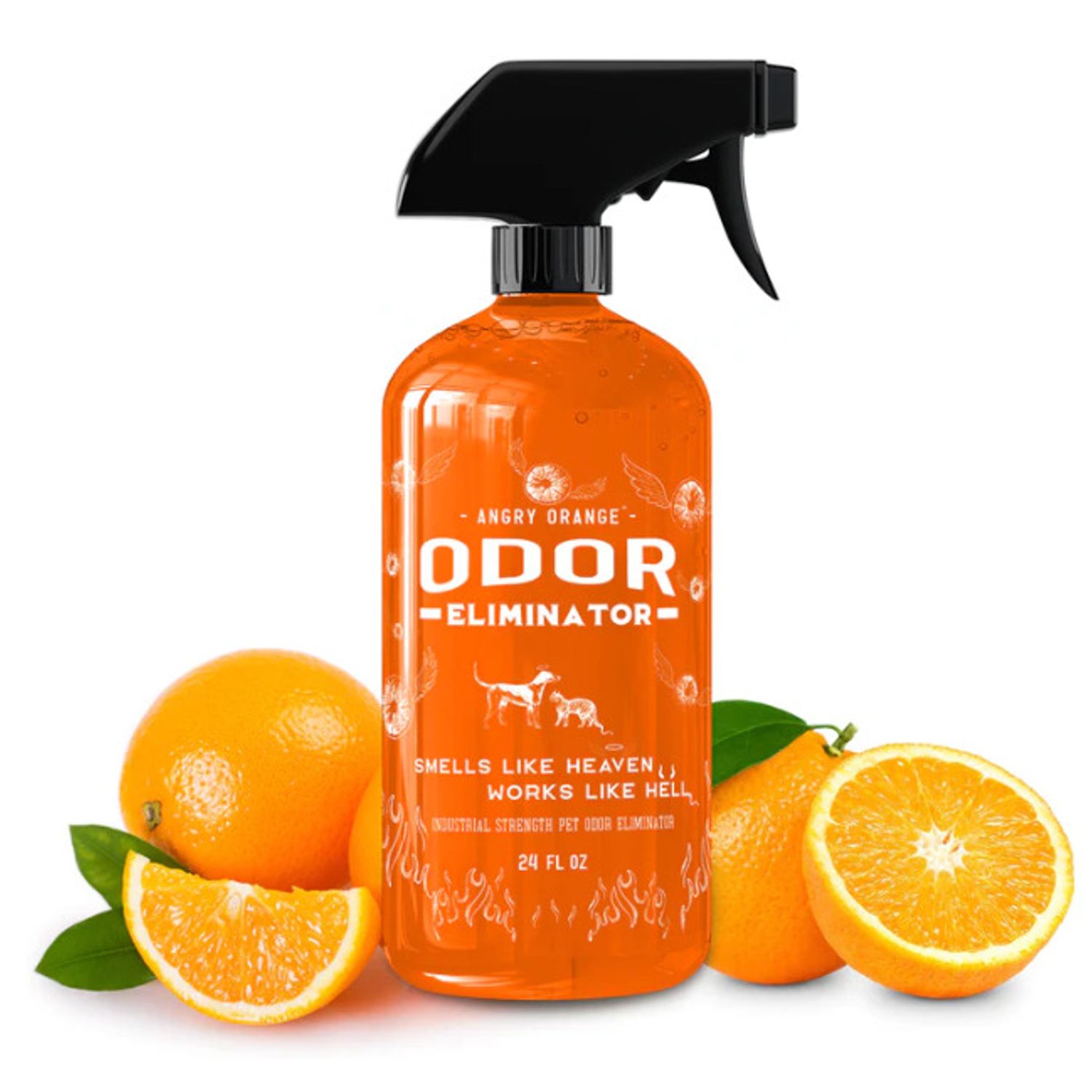 ANGRY ORANGE Pet Odor Eliminator Citrus Deodorizer Pet Dog Cat Large 24oz Spray