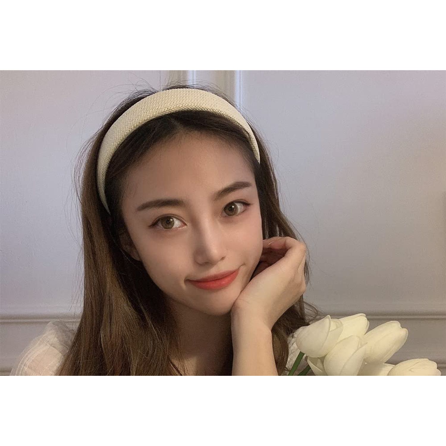 yaozeio Rattan Padded Headband Puffy Headbands for Women Straw Woven Headband Head Bands No Slip Wide Raffia Puffy Hair Band Thick Headbands for Girls Summer Hair Accessories