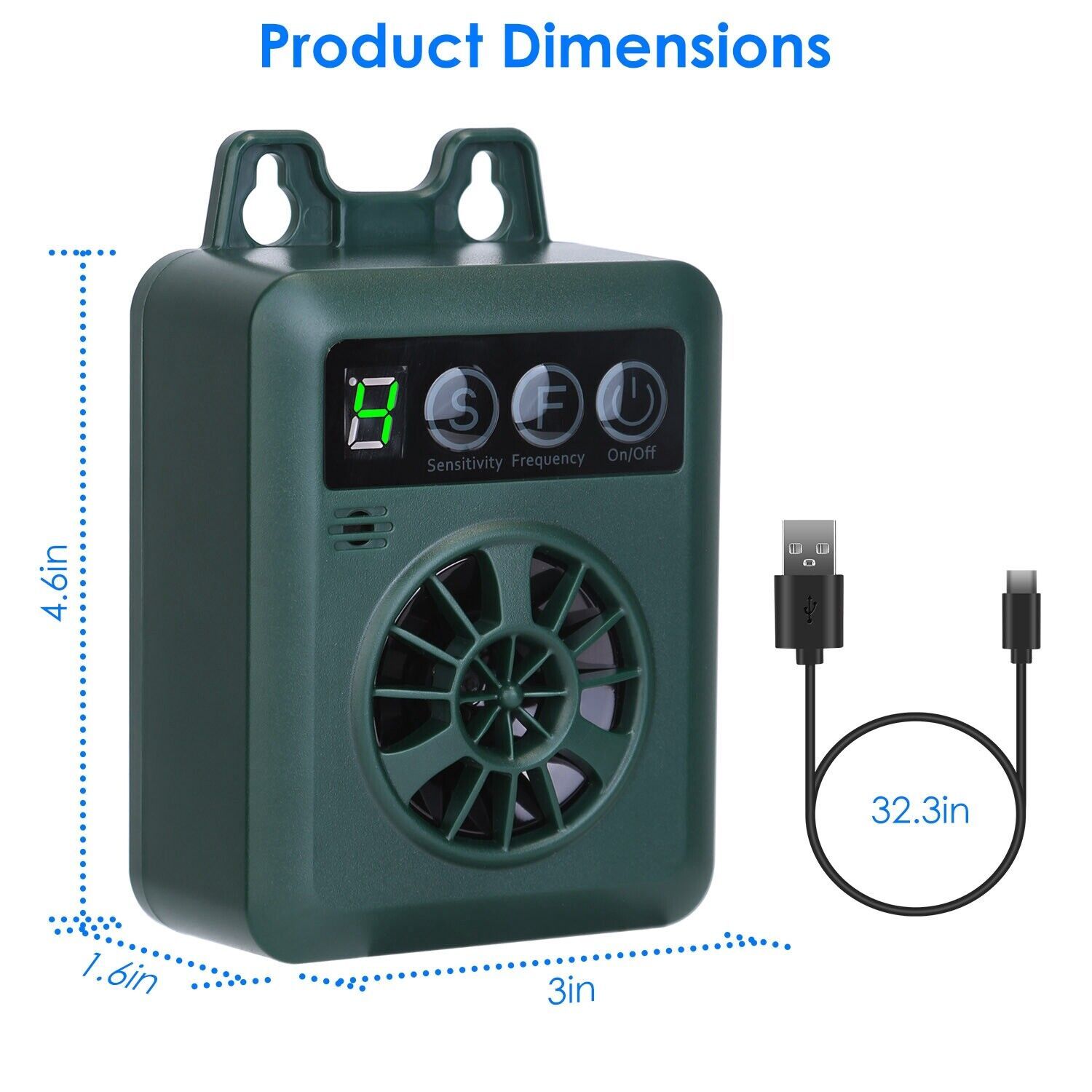 49.2Feet Outdoor Ultrasonic Anti-Barking Device Dog Bark Control Sonic Silencer