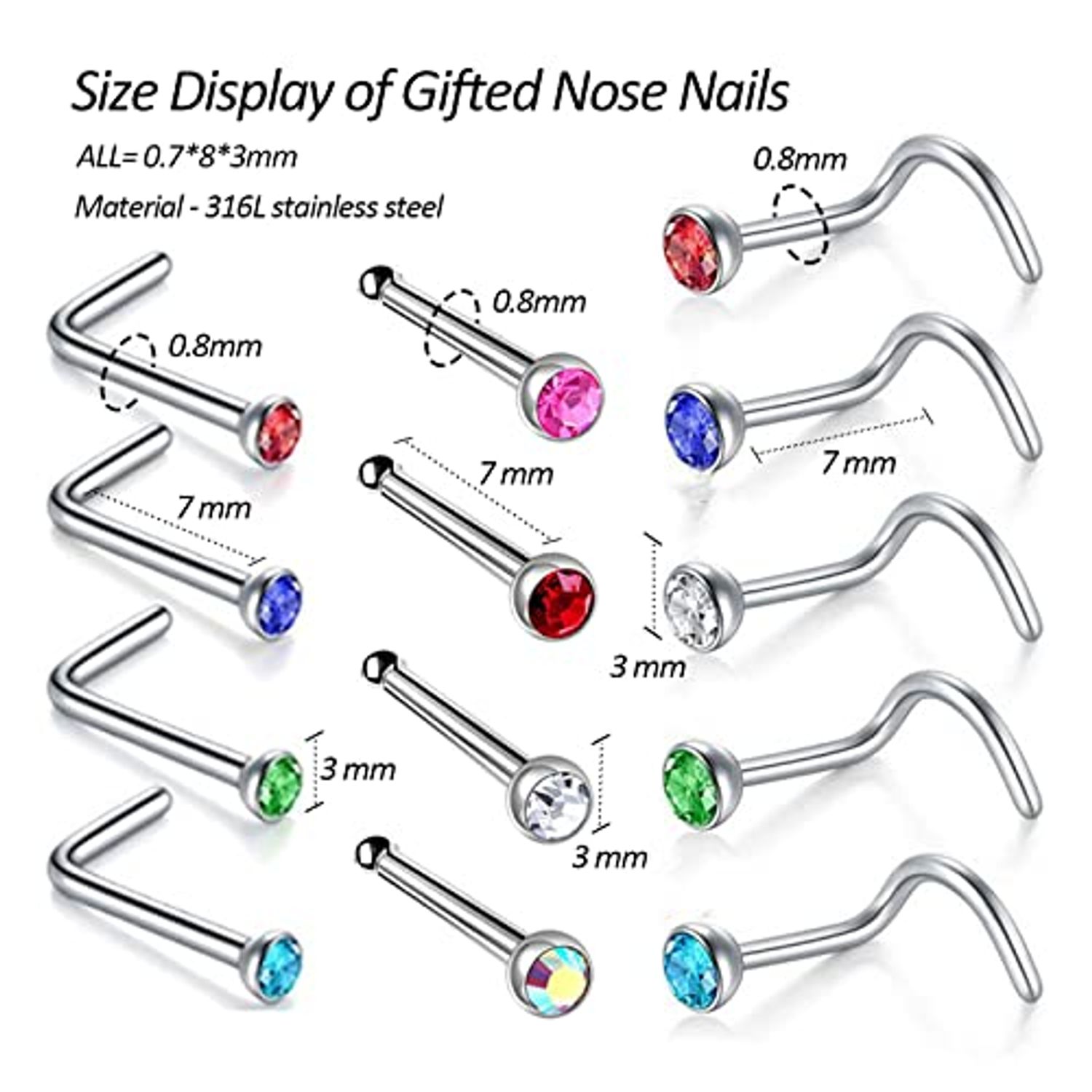 Firstomato 2 Pack Self Use Nose Piercing Gun Safe Nose Piercing Kit Tool Painless and Allergy Free Nose Piercer with Hypoallergenic Nose Studs