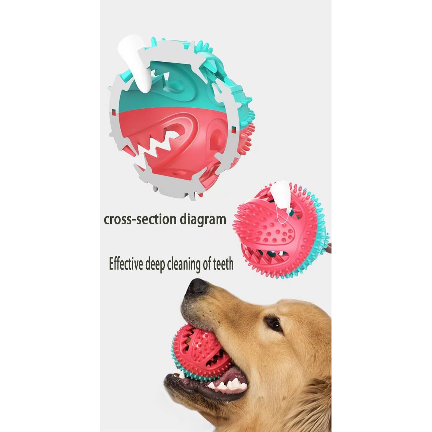 EFYUE Interactive Dog Toy, A Dog Toy Ball with A Built-in Sound，Dog Puzzle Treat Food Dispensing Ball Suitable for Small, Medium Sized Dog Toys