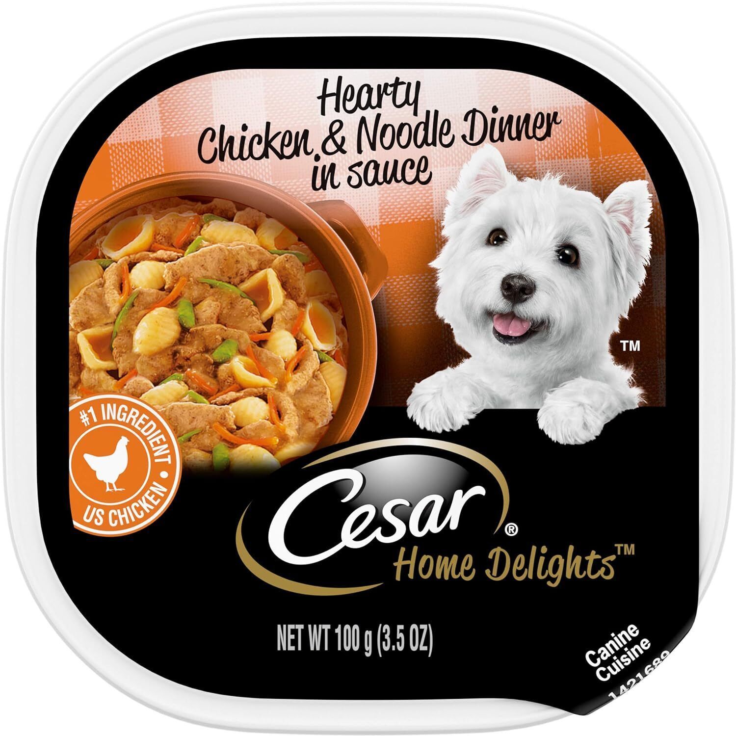 CESAR HOME DELIGHTS Soft Wet Dog Food Hearty Chicken & Noodle Dinner in Sauce,
