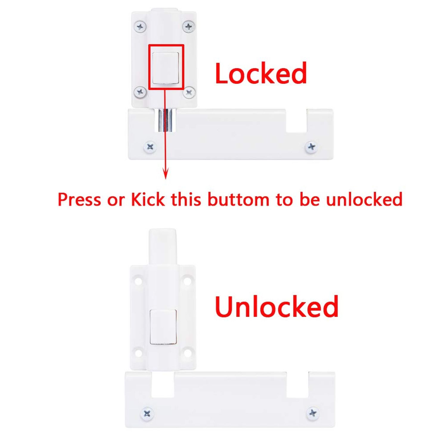 Patio Sliding Door Lock - Childproof Foot Operated Guardian, Fits Top or Bottom Rail, Keep Your Family Safe and Secure (1 Pack, White)