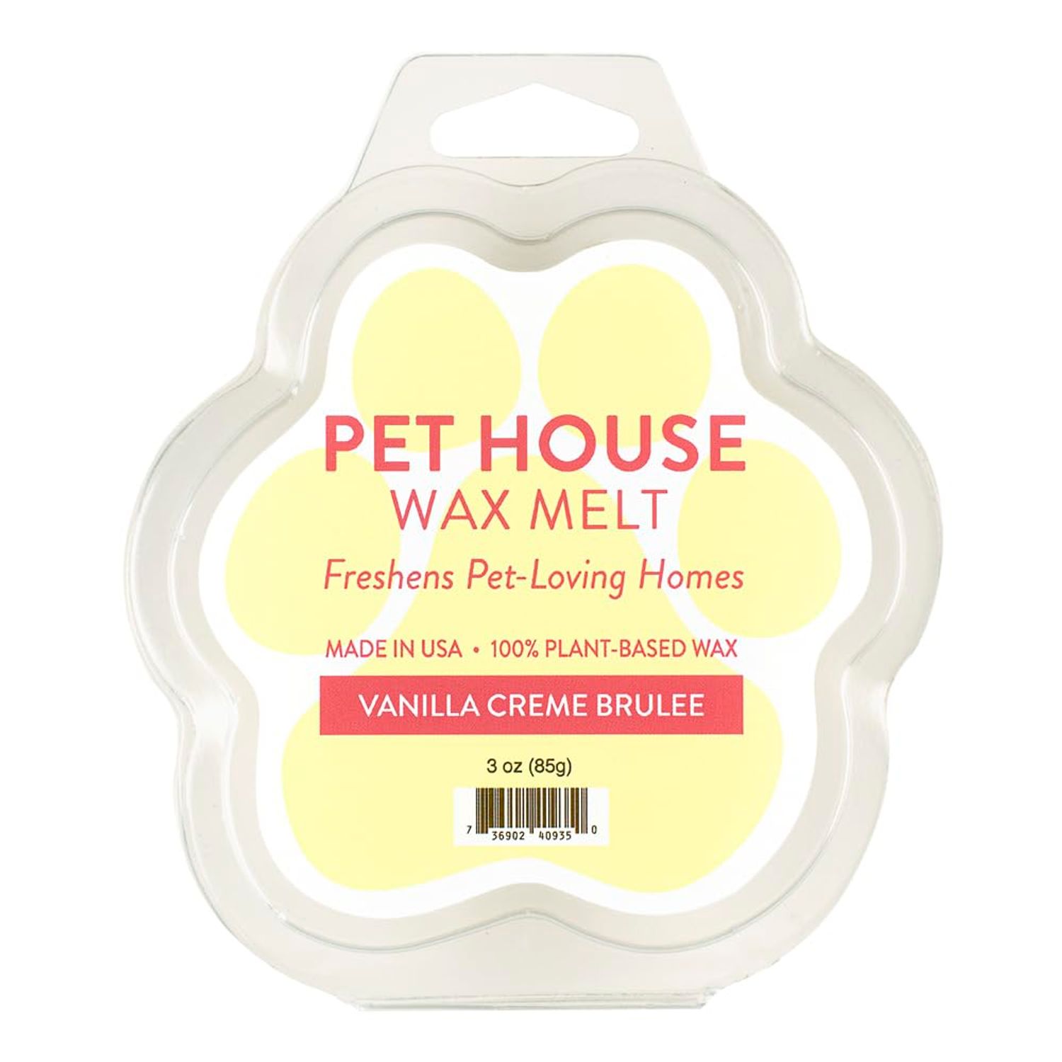 One Fur All 100% Natural Soy Wax Melts in 20+ Fragrances, Pack of 2 by Pet House - Long Lasting Pet Odor Eliminating Wax Melts, Non-Toxic Pet Wax Melts, Made in USA (Vanilla Creme Brulee)