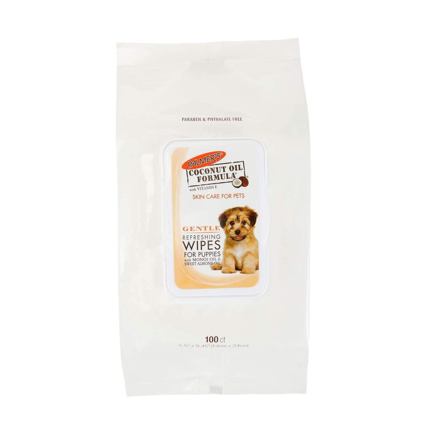 Palmer's for Pets Coconut Oil Gentle Refreshing Wipes for Puppies | Palmers Coconut Oil Puppy Wipes - 100 ct Gentle Pet Grooming Wipes for Dogs with Coconut Oil