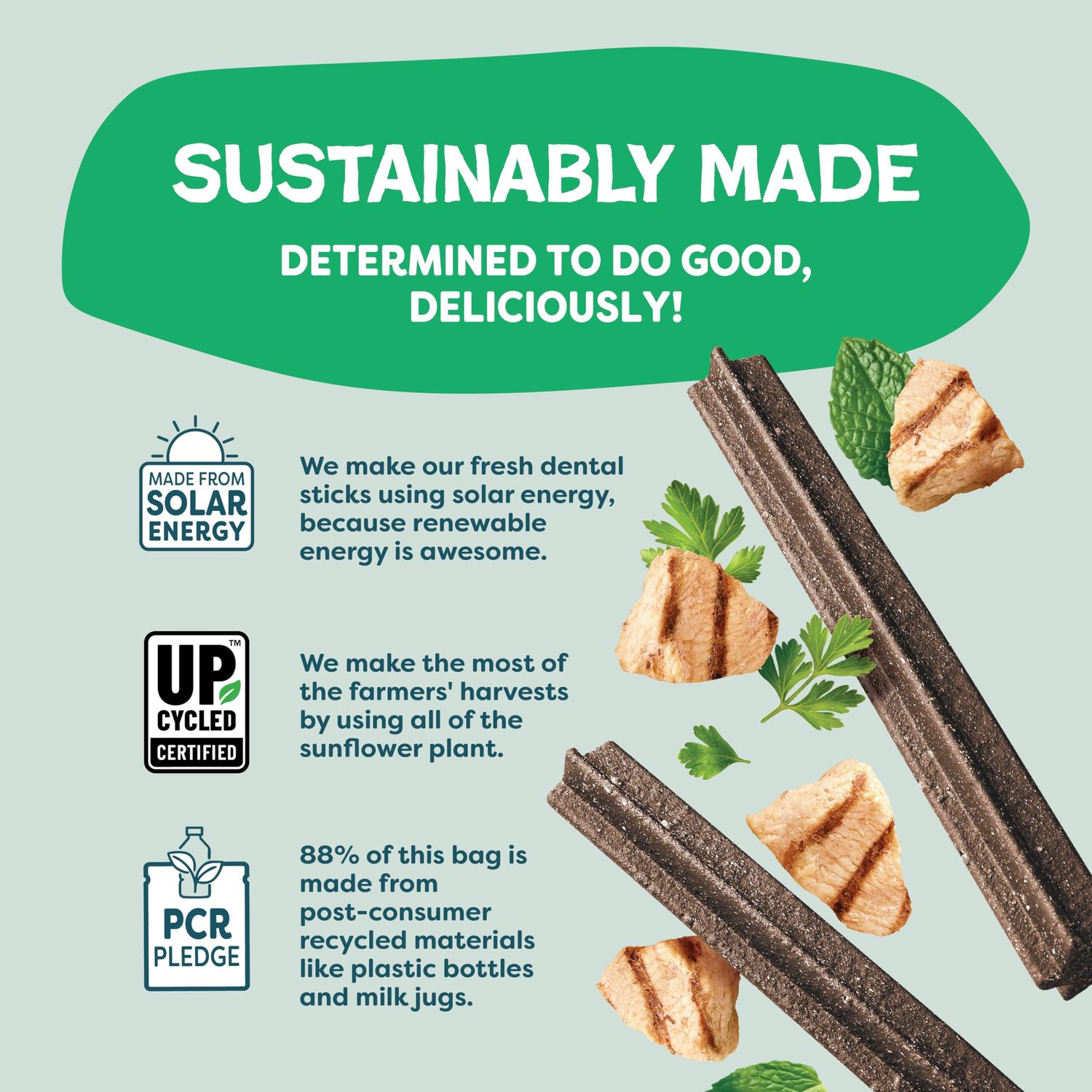 Shameless Pets Dental Treats for Dogs, A Cluck A Day - Healthy Dental Sticks with Digestive Support for Teeth Cleaning & Fresh Breath - Dog Bones Dental Chews Free from Grain, Corn & Soy