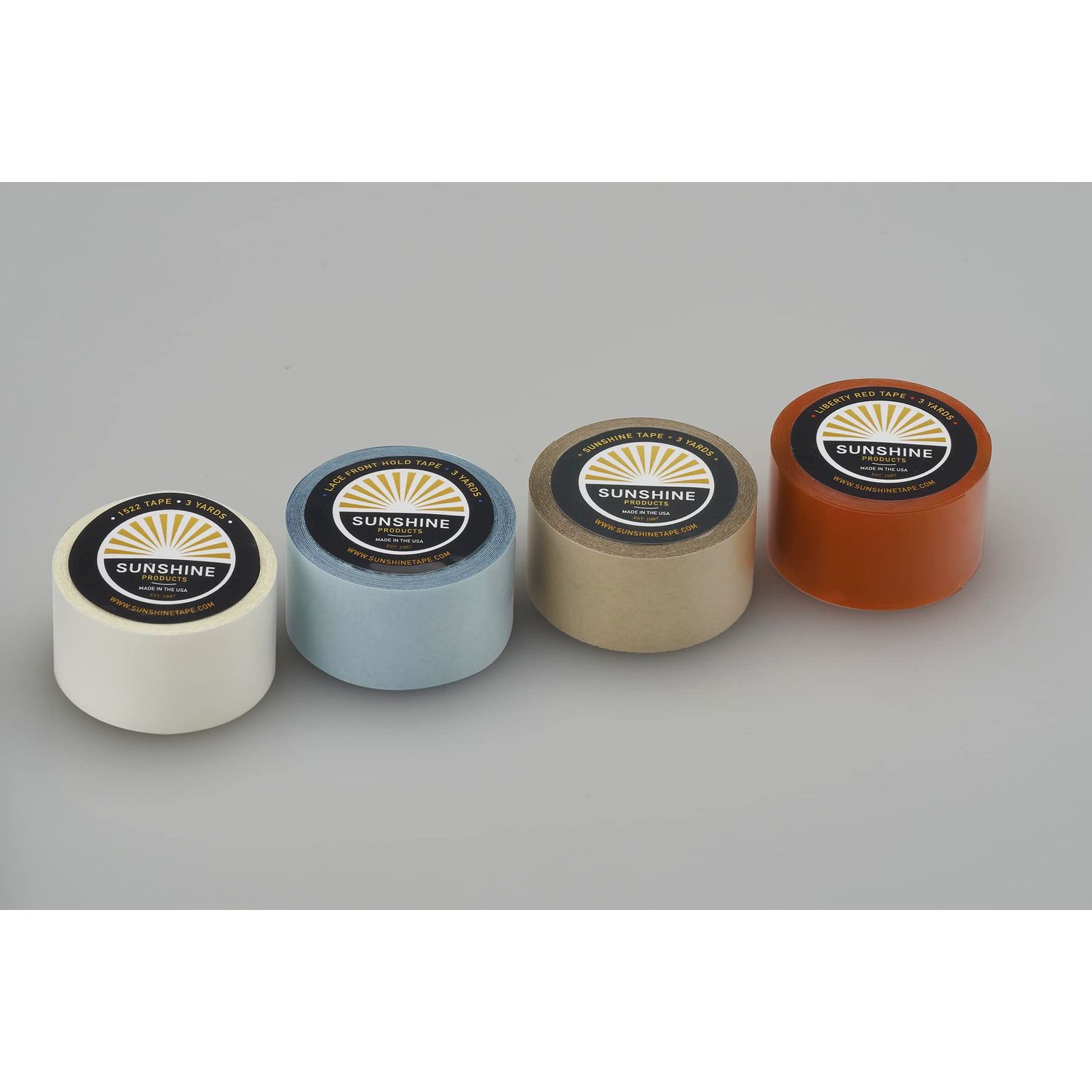 Sunshine Tape 3 Pack Stick It Wig Adhesive Tape Roll - 1/2" x 36 YDS - Double Sided, Medical Grade - Toupee and Wig Tape