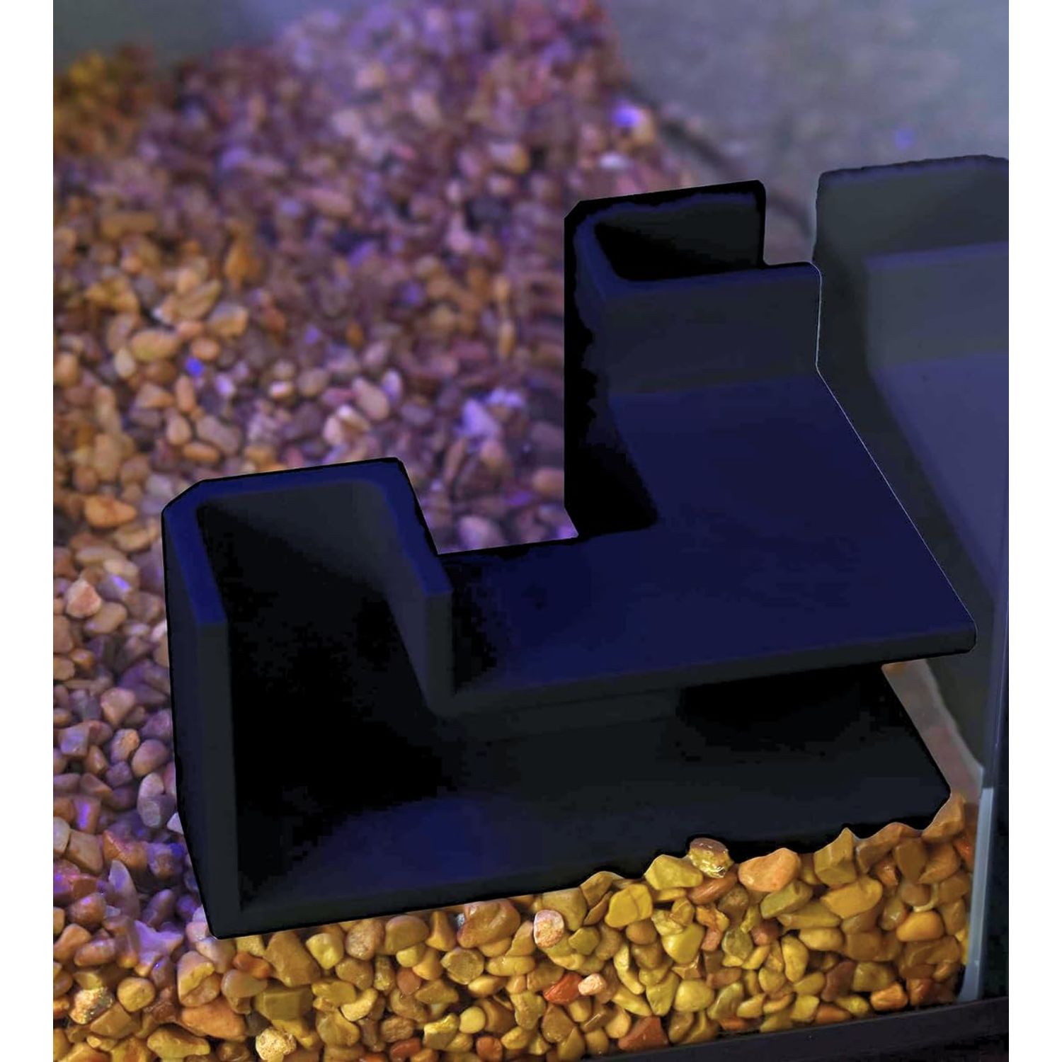 Chatelet Aquarium Underground Tunnel | Fish & Shrimp Hideout for Aquariums | Unique Underground Viewing Tunnel | Made in USA (Corner Tunnel, Black)
