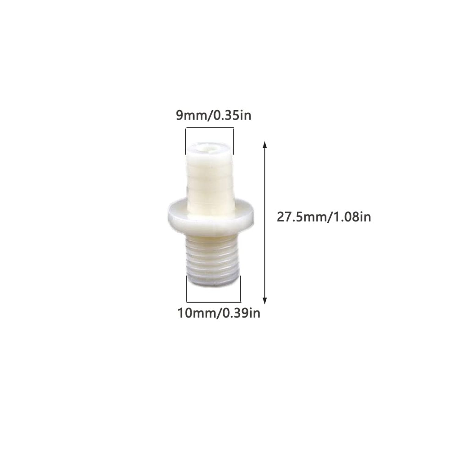 UtySty 10 Pack Bulkhead Water Tank Drain Valve Stopper with Cap M10 3/8 inch Hose Insert Connector Drainage End Thru-Bulk Pipe Fittings for Water Cooler Top Loading Dispenser Aquarium