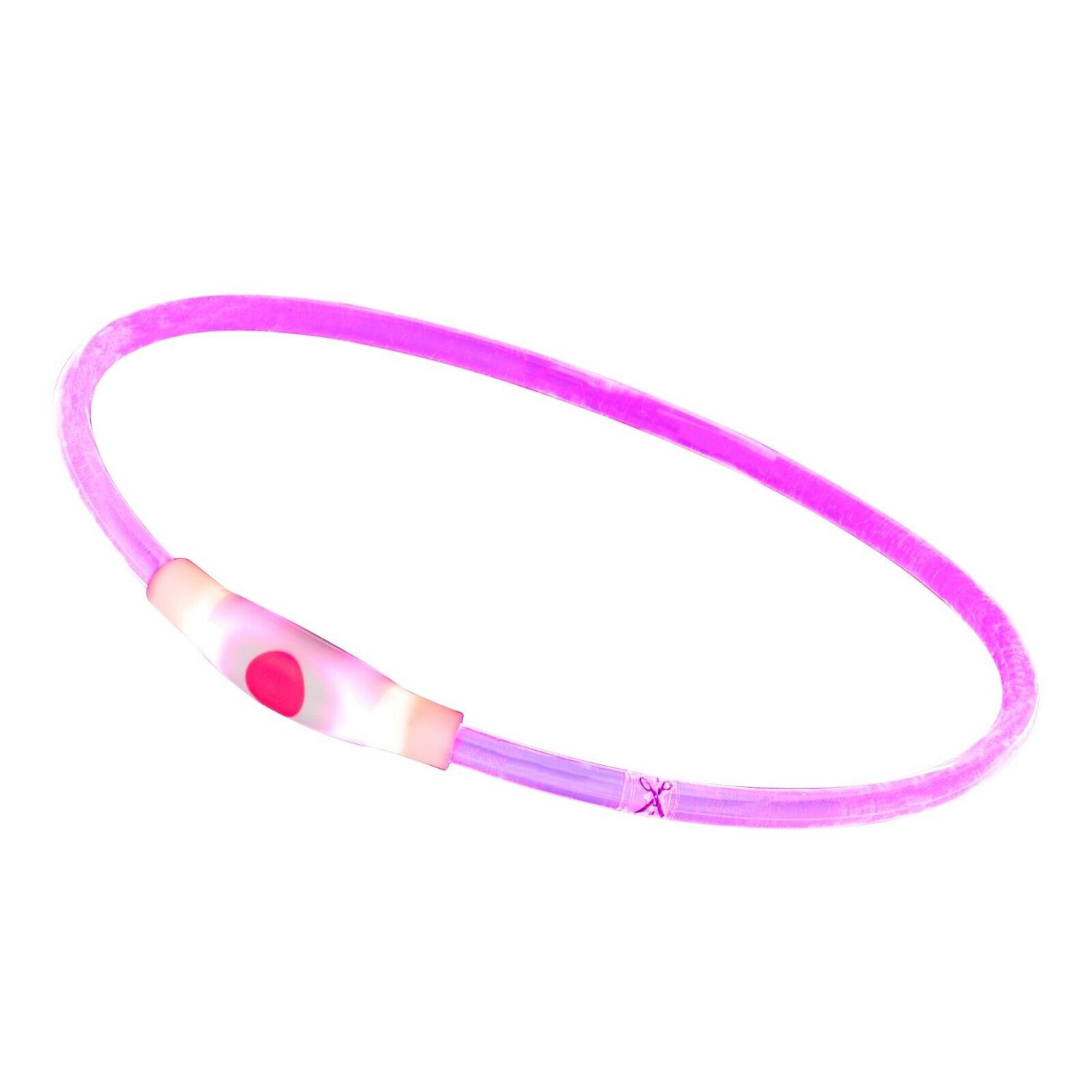 Pink USB Rechargeable Flashing LED Dog Collar Pet Night Safety Light Adjustable