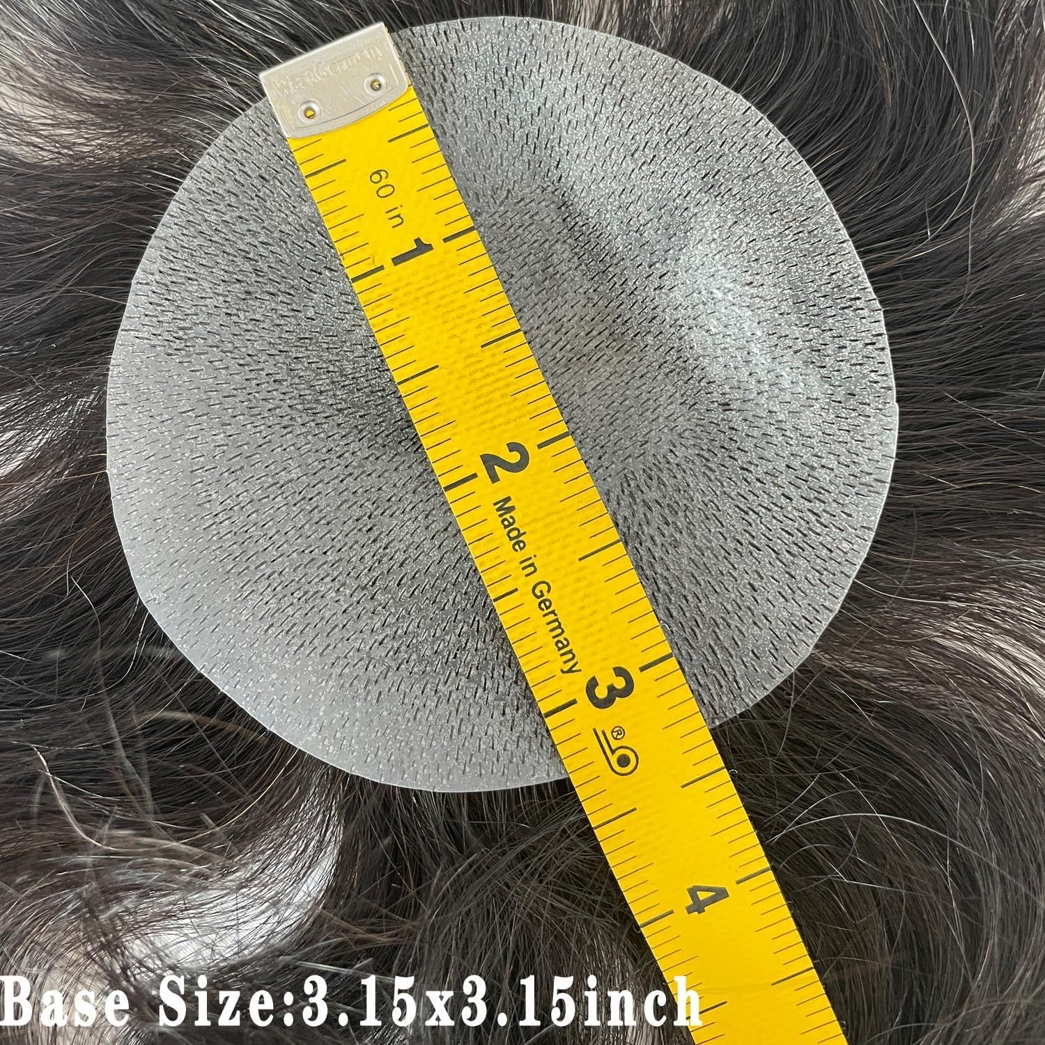 Voloria Bald Spot Hair Patch Toupee for Men 3.15x3.15inches Full PU Skin Base Cover-up Hair Patches Pieces Human Hair Topper Reaplcement Systems Hairpiece (#4 Light Brown Color)
