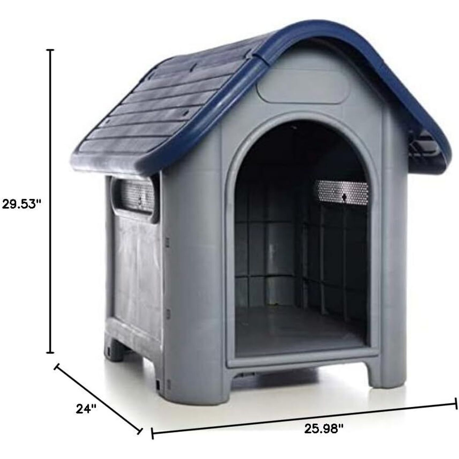 All Weather Dog House Small to Medium Indoor Outdoor Pet Dog Puppy, Blue