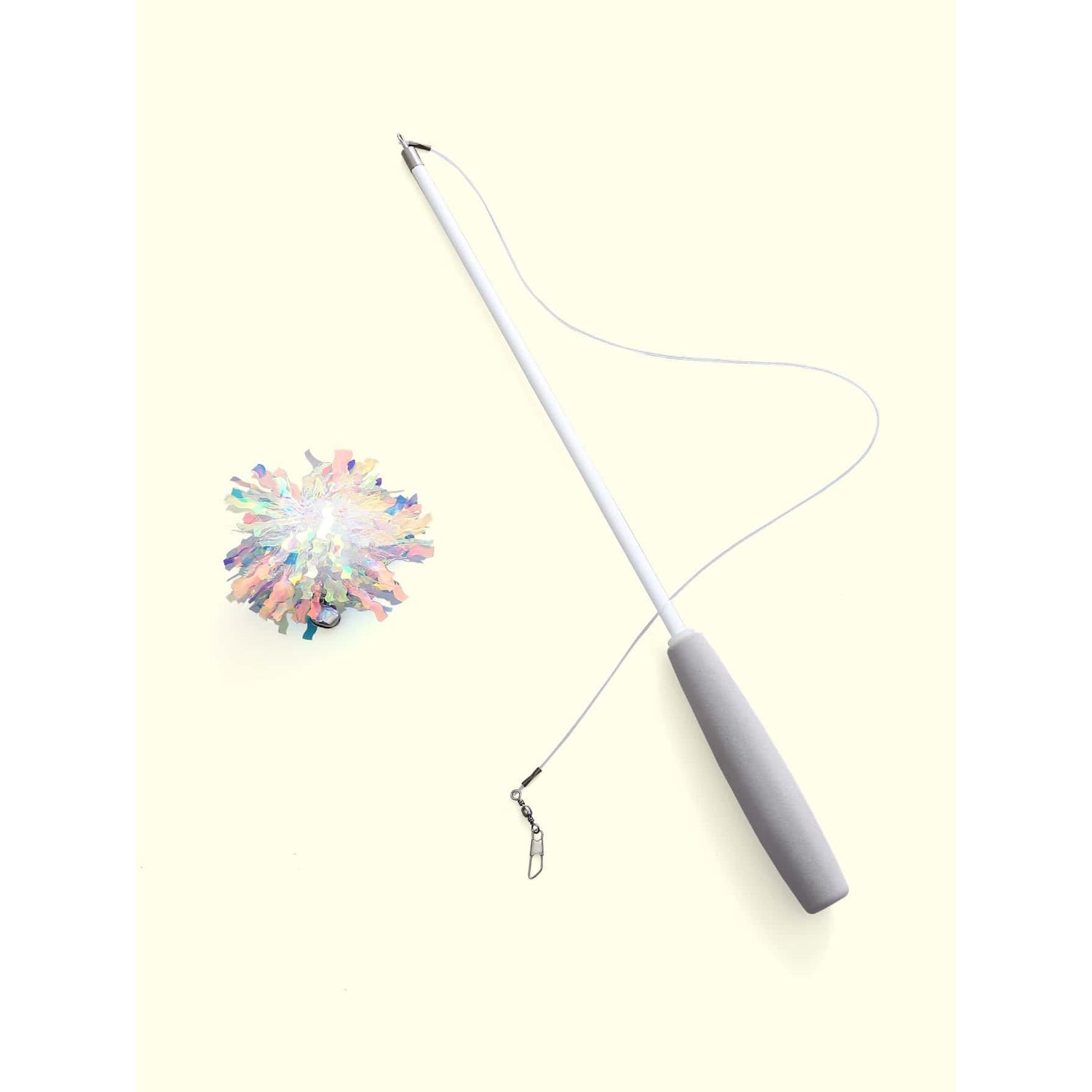 QWINEE 1pc Dragonfly Cat Teaser Wand Toys Interactive Cat Toy for Indoor Cats Kitty Kitten White One Size