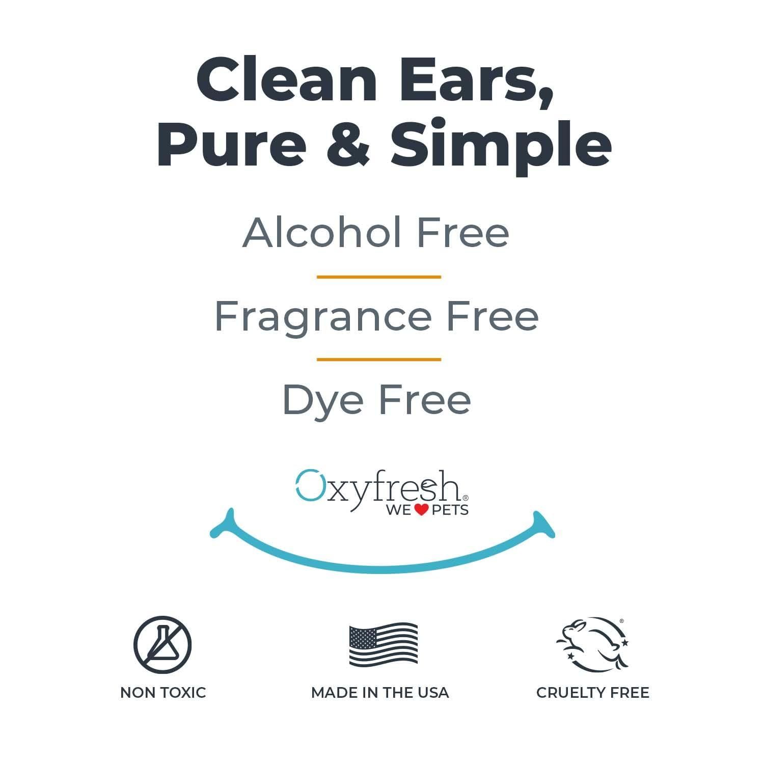 Oxyfresh Advanced Pet Ear Cleaner - Best Dog Ear Cleaner Solution - Helps with Yeast, Wax, Dirt & Itchy Ear Canal - Cleaning, Soothing, & Sting-Free Dog Ear Wash & Cat Ear Cleaner 8oz