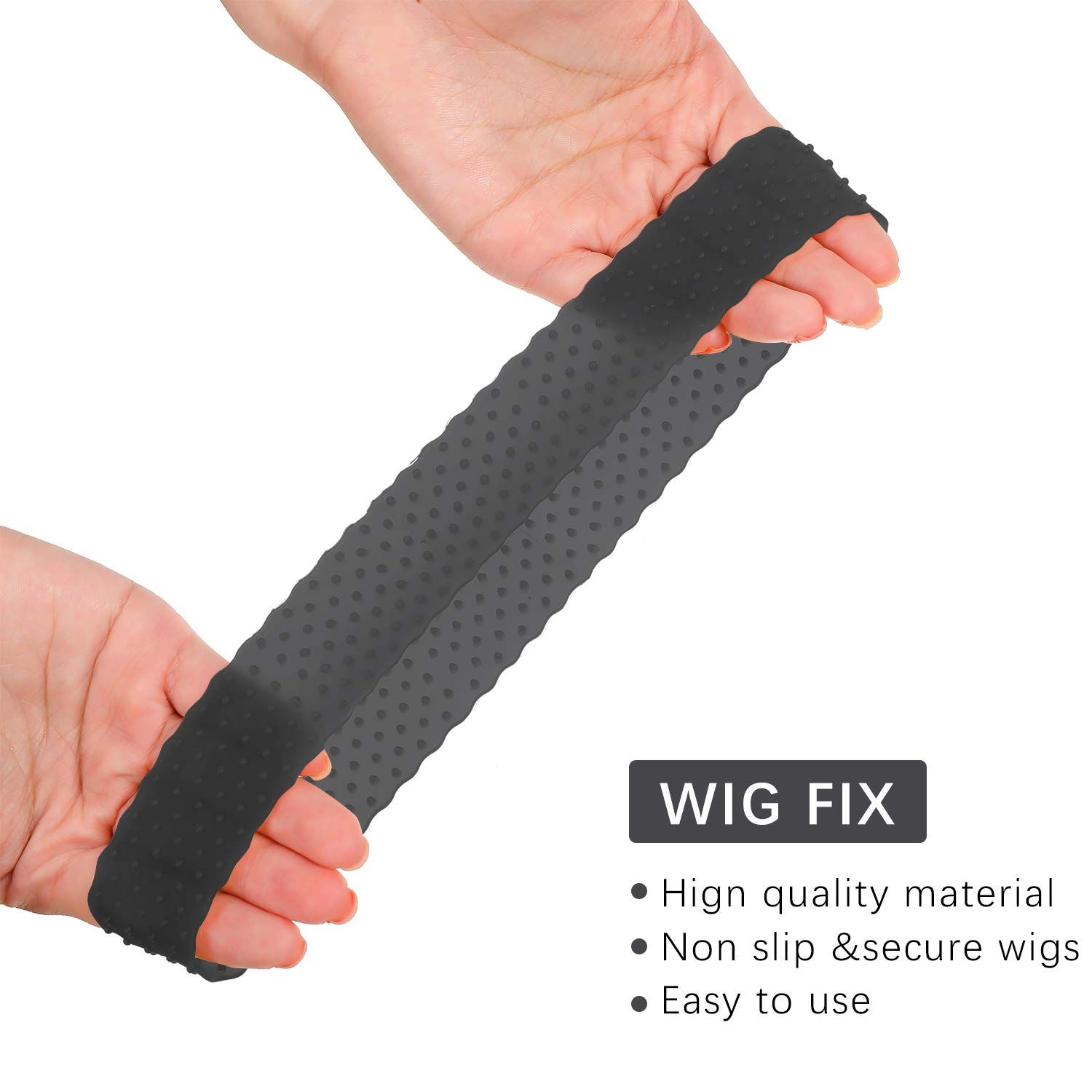 WILLBOND 3 Pieces Silicone Wig Grip Headband, 3 Pieces Nylon Wig Caps - Transparent, Dark Brown, Black - For Women Unisex Non Slip Wig Bands Sports Yoga Lace Front Wig