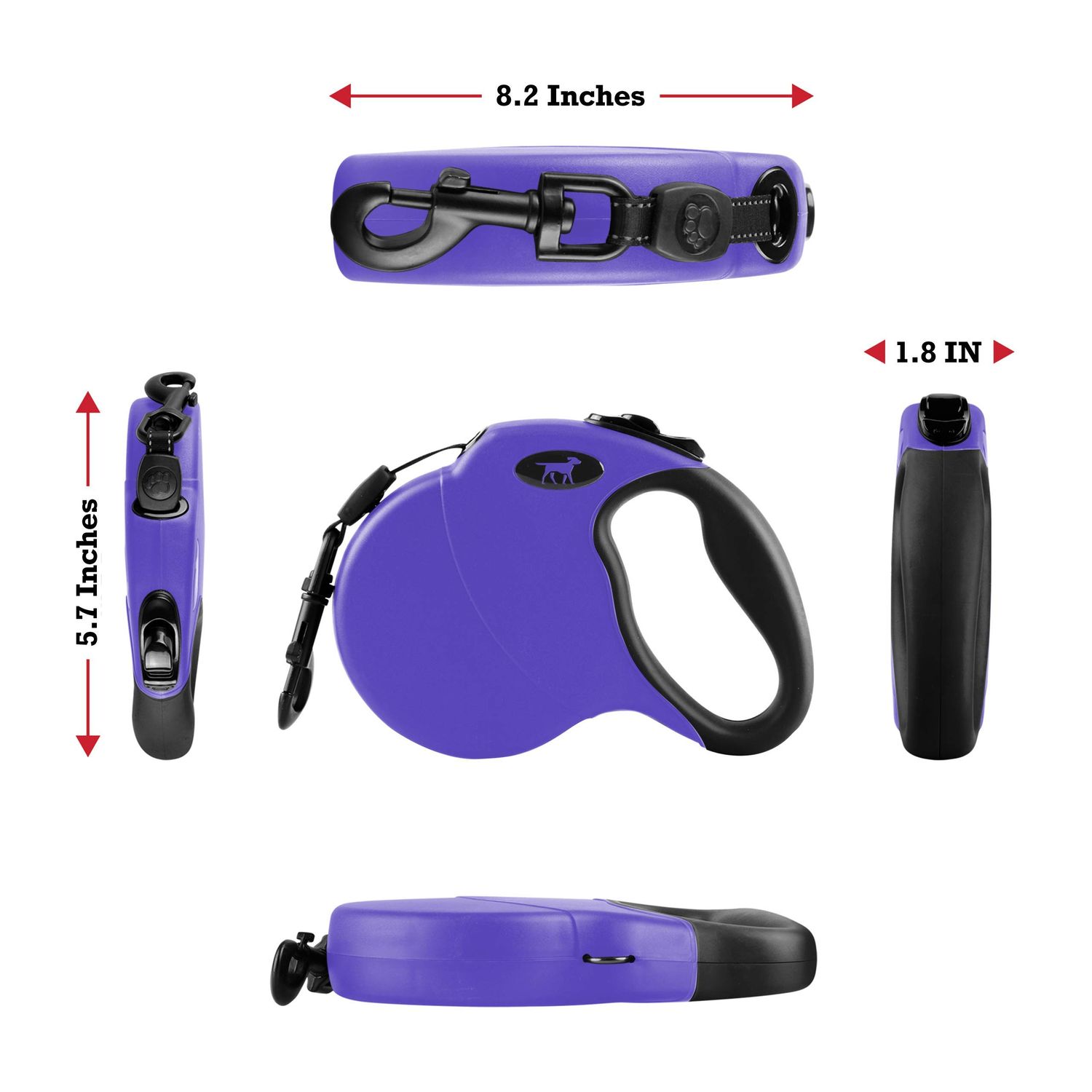 Tuff Pupper Heavy Duty Retractable Dog Leash | 16 ft Dog Leash with Reflective Stitching for Nighttime Safety | One Button Lock and Release | Comfortable Hand Grip | for Dogs Up to 120 lbs