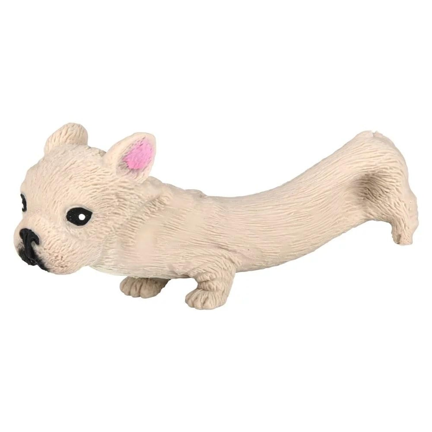 Squishy Stretchy Bulldog (2.5" to 6.5") Rubber Fidget Sensory Toy Filled with Sand. Great Stress Relief Dog Toy for Kids, Adults and Pets. (2 Bulldogs - Tan & Brown Color)