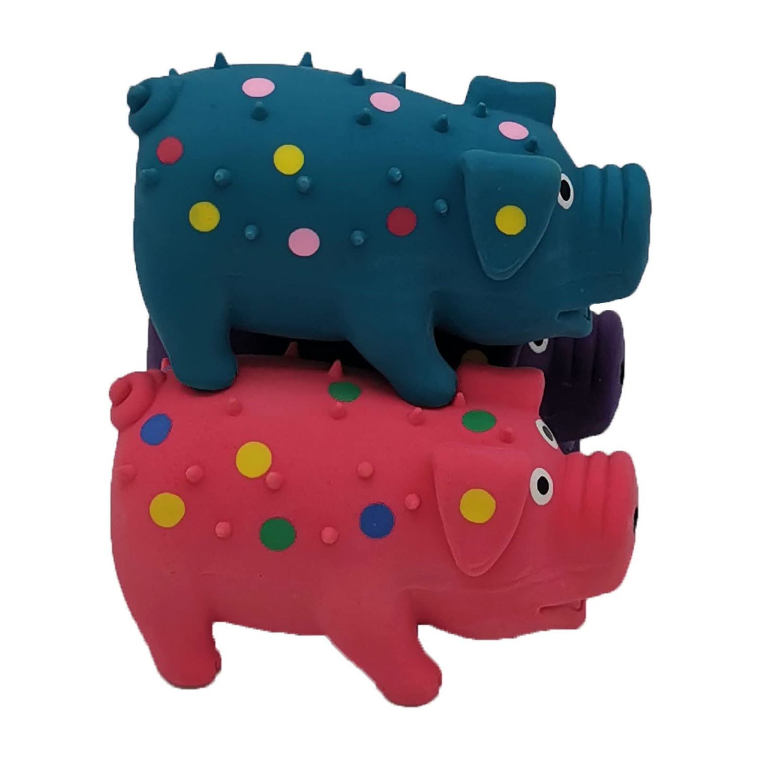 Hoiasem 3 Pack 4 Inch Mini Latex Dog Squeaky Toys Goblet Pig Dog Toy for Mimi Small Dogs
