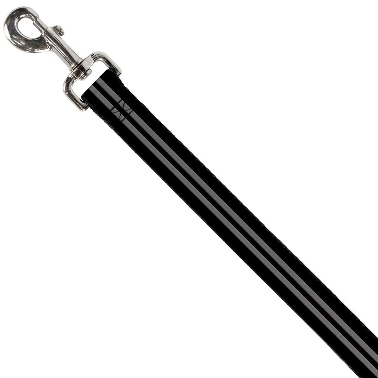 Dog Leash Stripe Black Gray 4 Feet Long 0.5 Inch Wide
