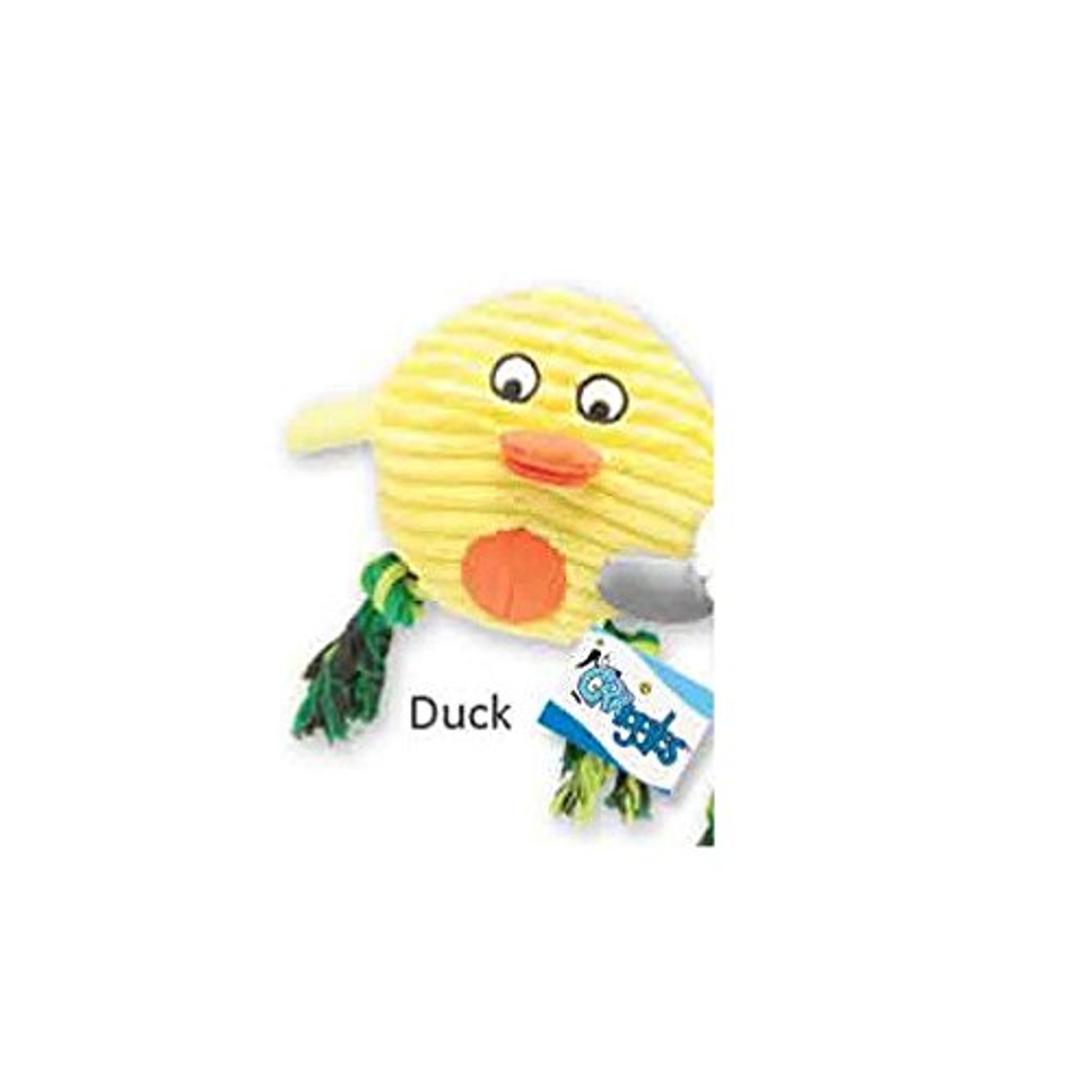 Grriggles Free Range Friends Dog Toys 8 1/2" Corduroy Plush Cow Goat Rooster OR Set of All 6 (Duck)