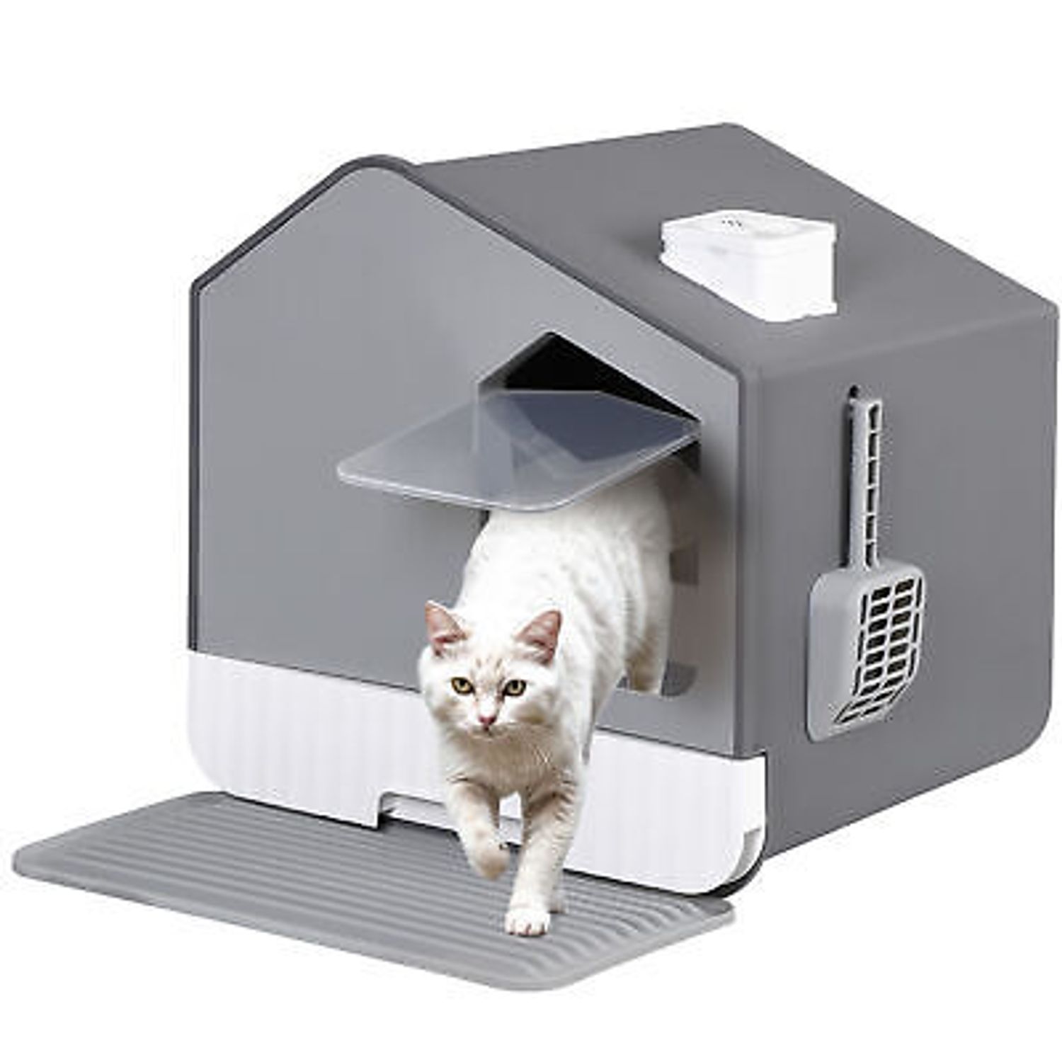 Extra Enclosed Cat Litter Box Drawer Type Cat Litter Tray with Plastic Scoop