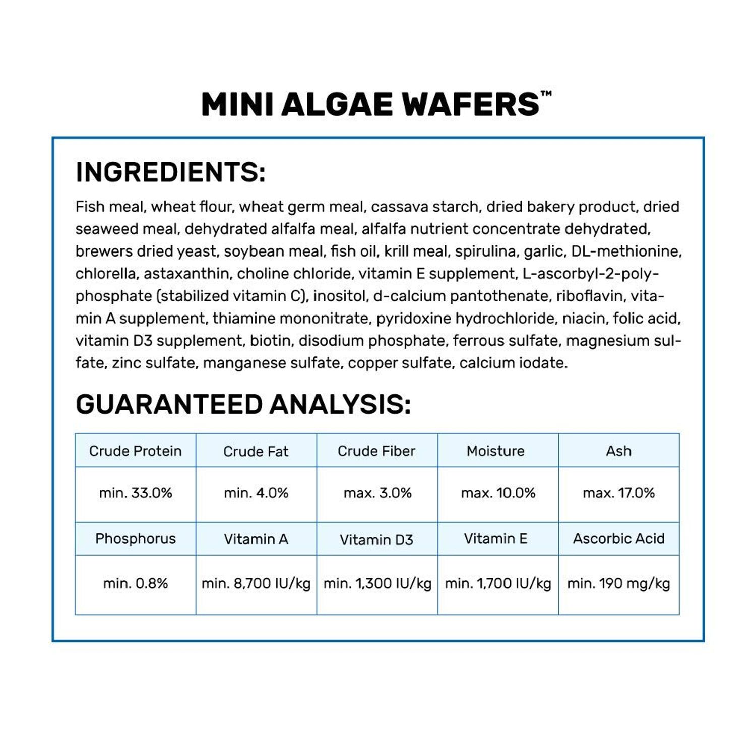Hikari Tropical Mini Algae Wafers Fish Food, 2.2 lb (1kg)