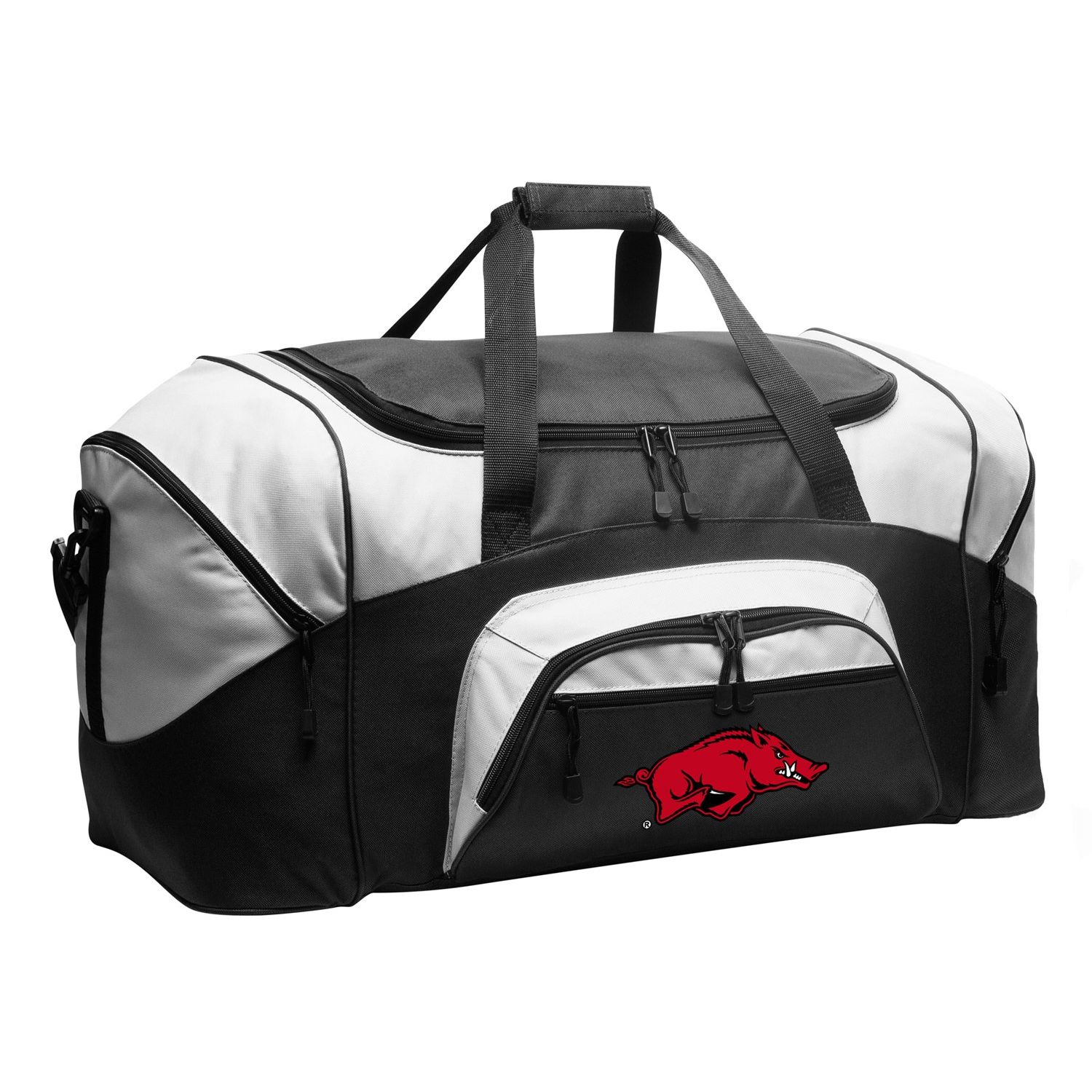 Broad Bay Arkansas Razorbacks Large Duffel Bag - Black - Official University of Arkansas Gym Bag, Suitcase or Overnight Bag