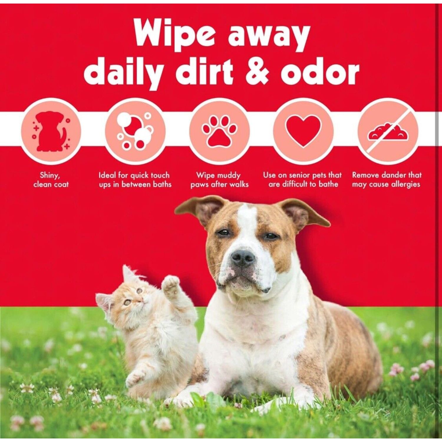 PetWipes 200 Grooming Pet Wipes for Dogs & Cats for Face Paws Ears Eyes Body
