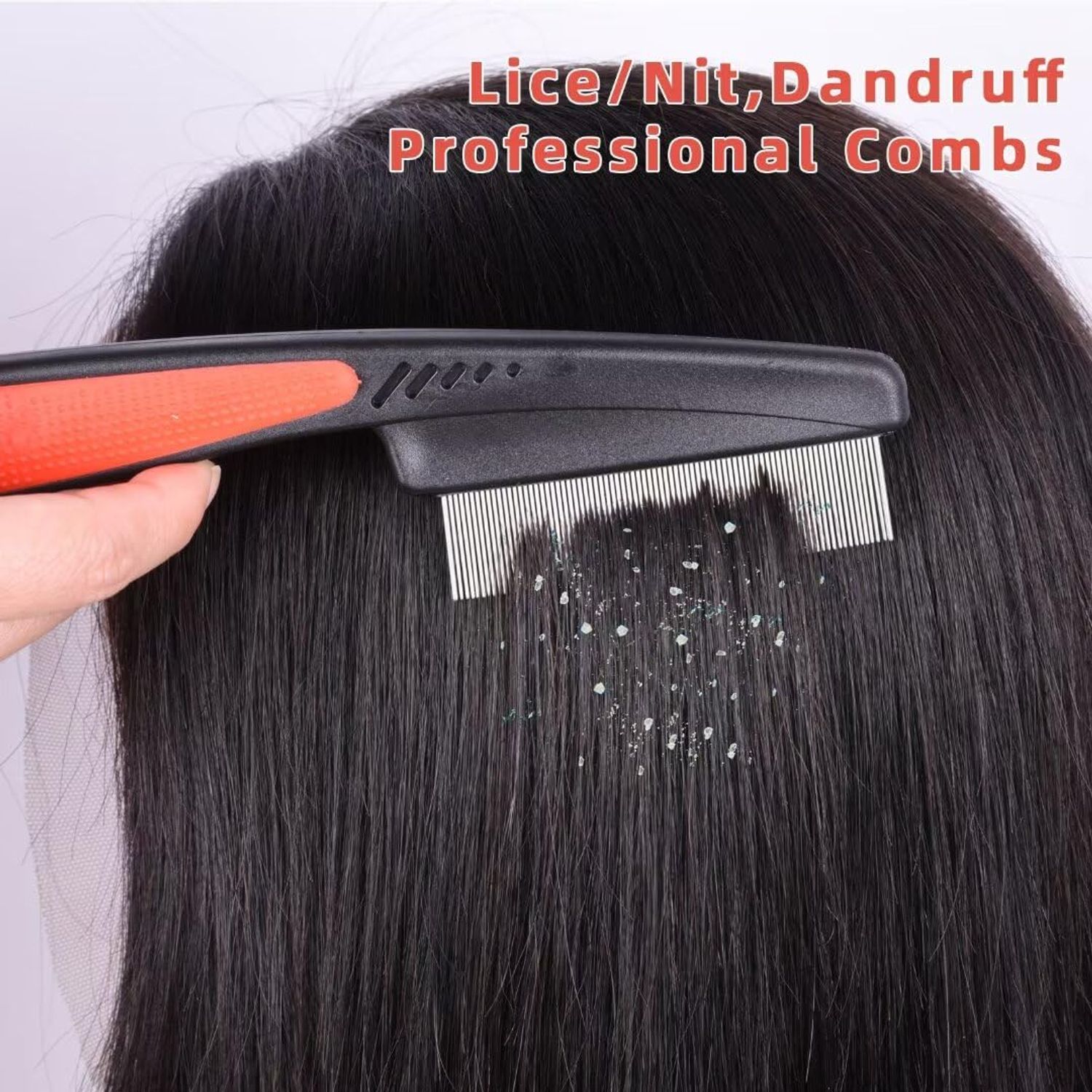 2 Pieces Dandruff Comb For Dandruff Scalp,Stainless Steel Fine Tooth Comb Dandruff Removal Combs,Wide Tooth Combs Professional Grooming Tool for Kids and Adults