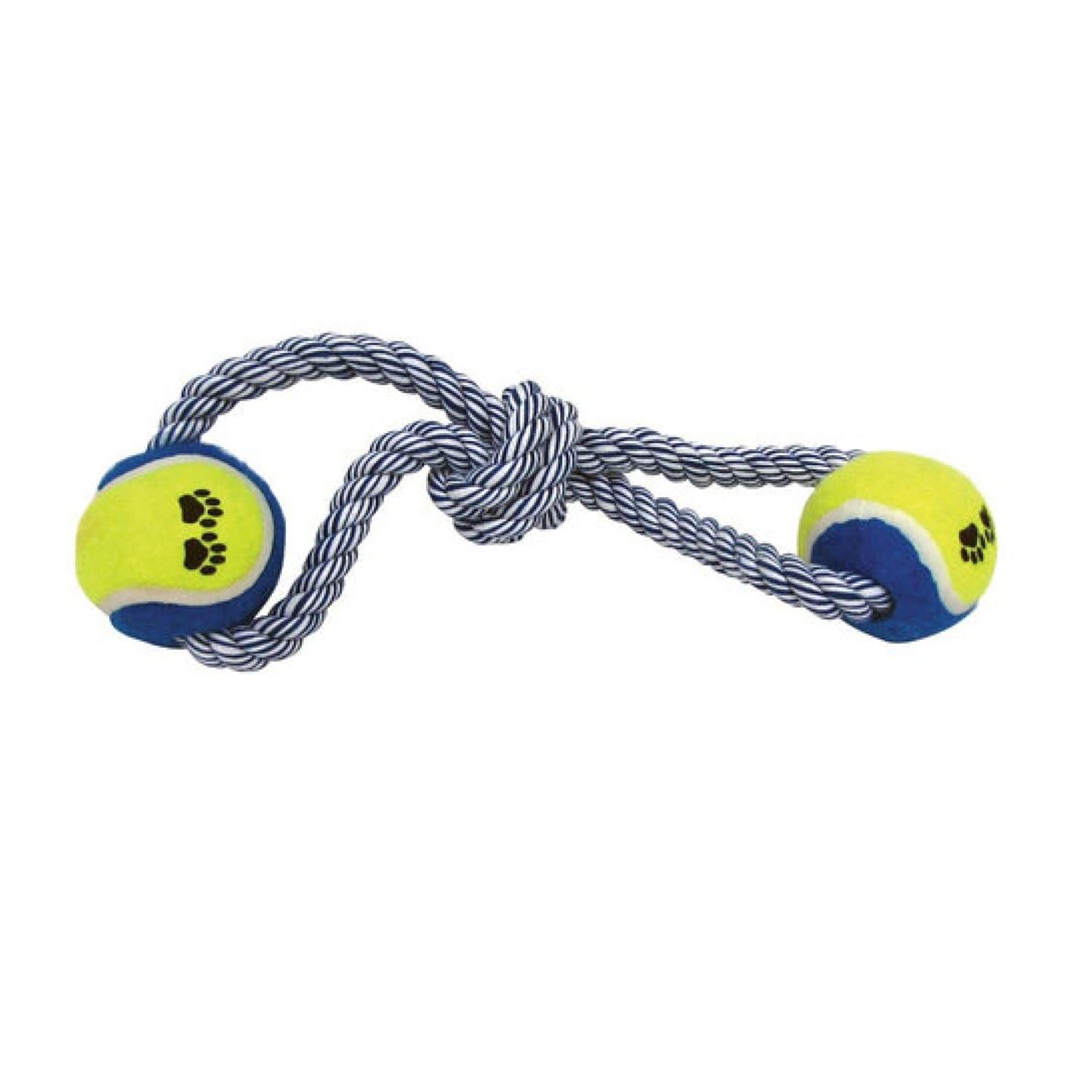 Figure 8 Dog Toys Fun and Colorful Choices Tug Toss Fetch Play Ropes and Loops (Multi Color Tugger 2 Balls)