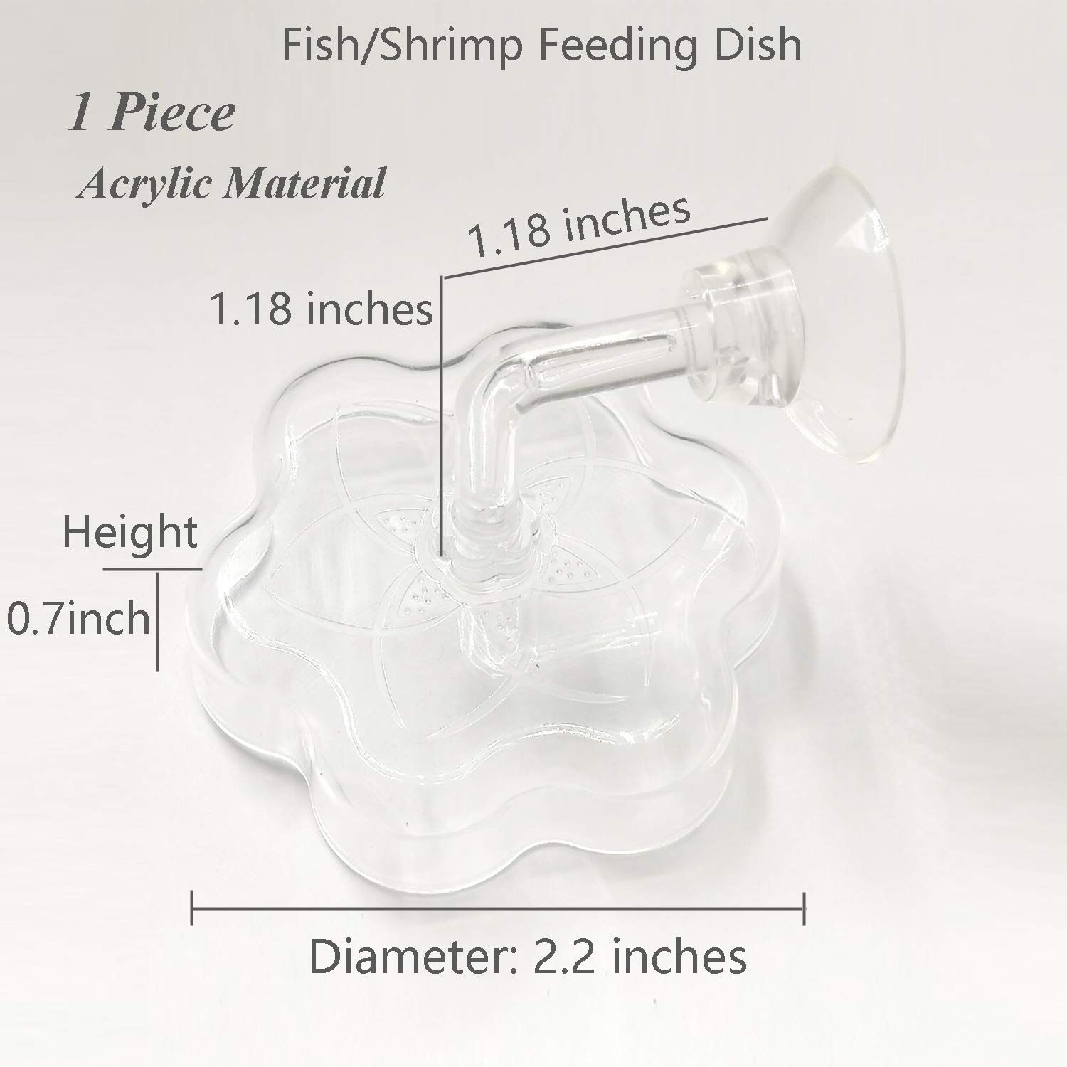 JZMYXA Aquarium Shrimp/Small Fish Feeding Dish Feeder Dish, Acrylic Material, Mini Size (Magnolia Shaped)