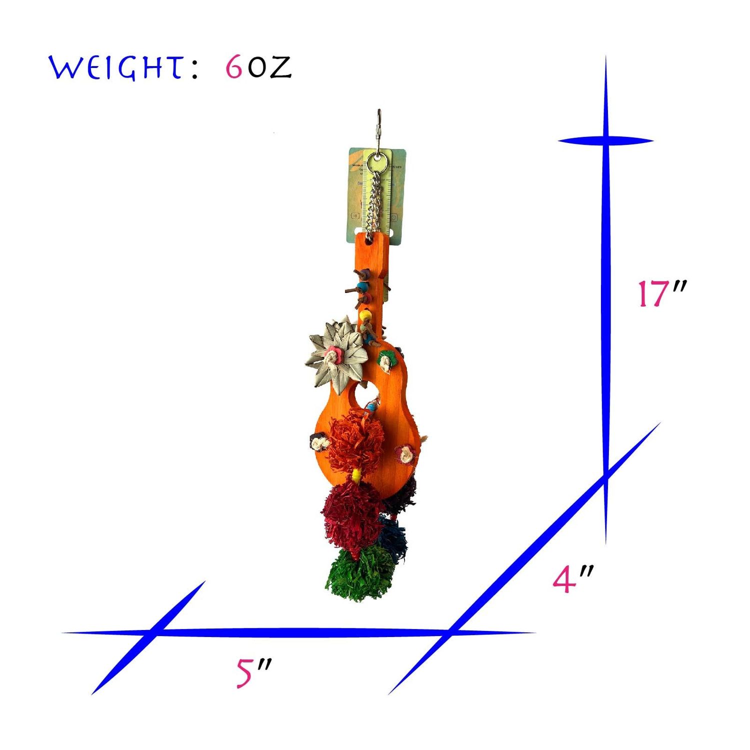 JoJoMonsta Parakeet Toys,Paradise Series Magic Ukulele Handmade Bird Toy Parrot Toy Set