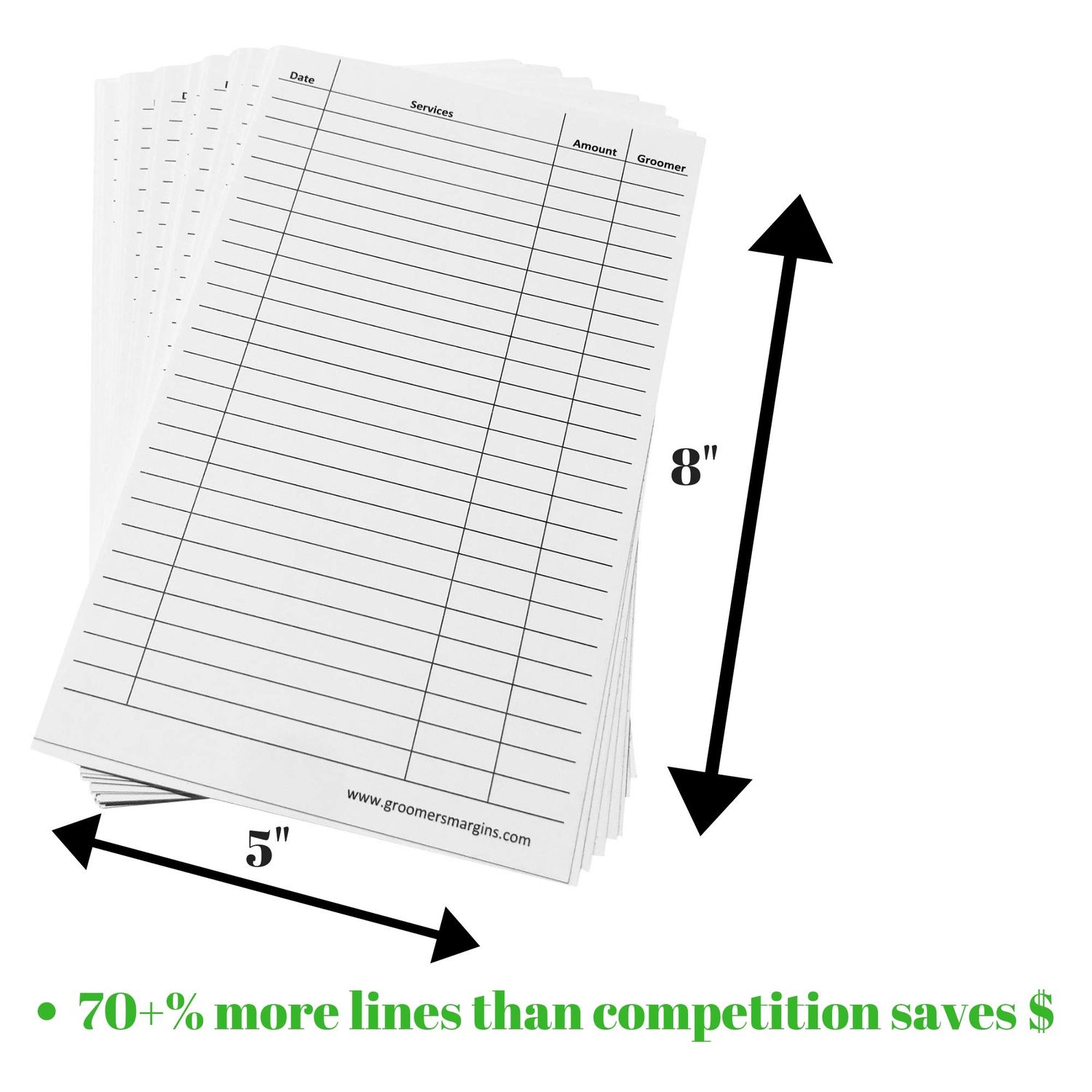 Dog Grooming Cards (100 Pack 8 X 5 inch) Groomer Client Profile Service Record Clip Card for Professional Pet and Cat Groomers, Kennel Care