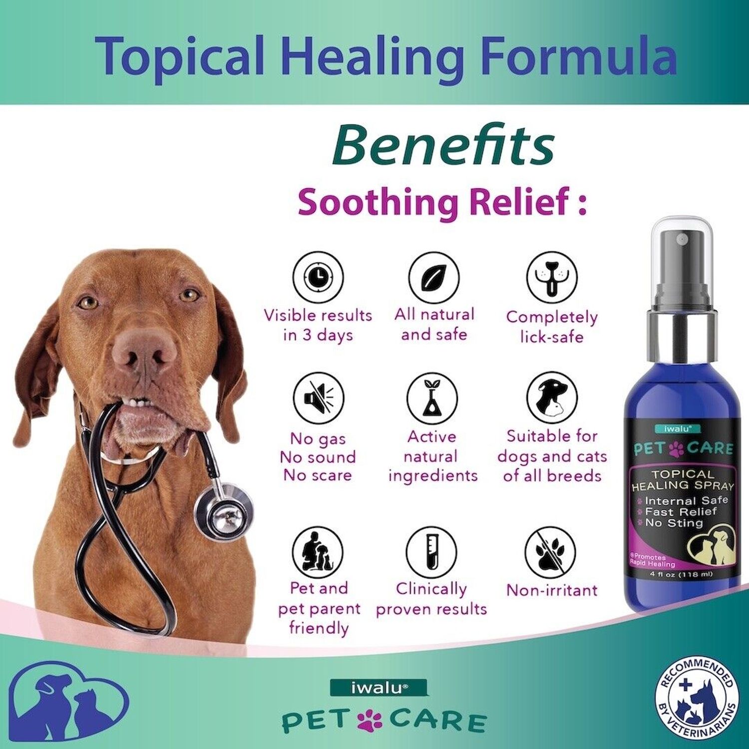 CAT FLEA TREATMENT ITCH RELIEF HEAL & SOOTHE Lick Safe, Pets Love It, SHIPS FREE